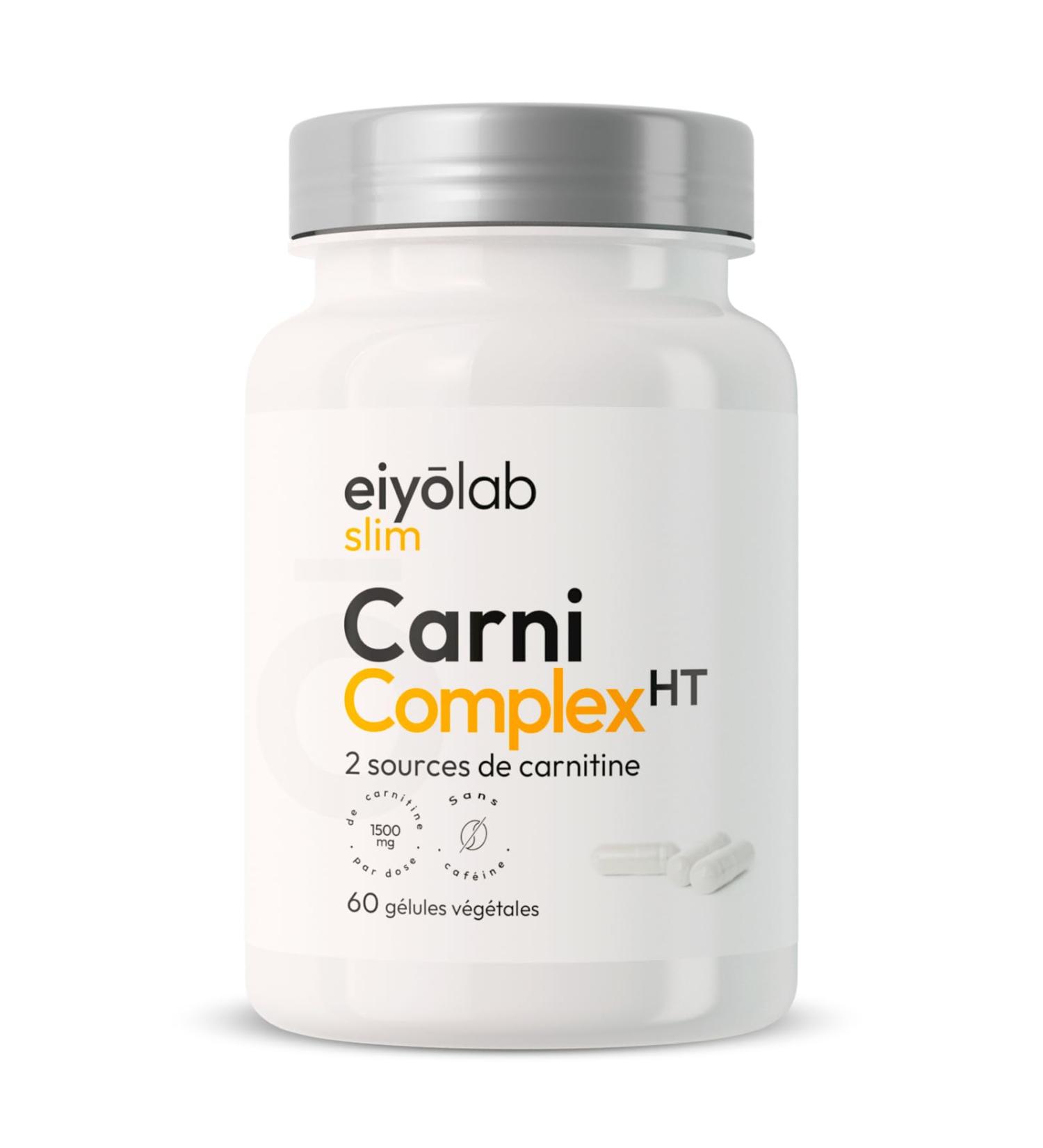 CARNI COMPLEX HT | 2 Sources: L-Carnitine Tartrate + ALCAR | Energy - Dry - Recovery | Pre-workout without Piperine Caffeine or Magnesium Stearate | Eiyolab - Buy Online on GoSupps.com
