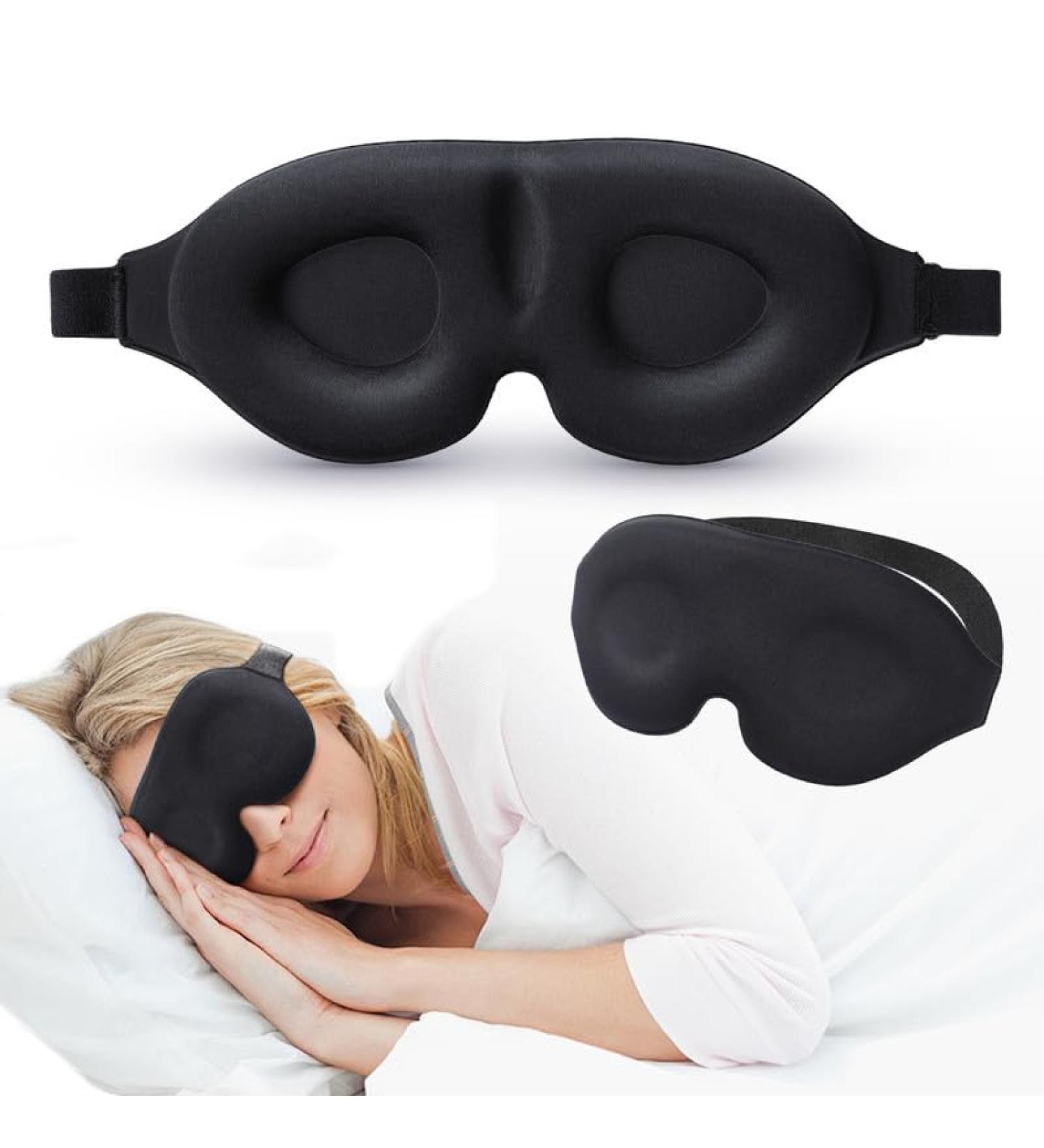 Buy 3D Contoured Sleep Mask | Soft Memory Cotton Eye Mask for Travel | Comfortable Blindfold for Men & Women - Buy Online on GoSupps.com