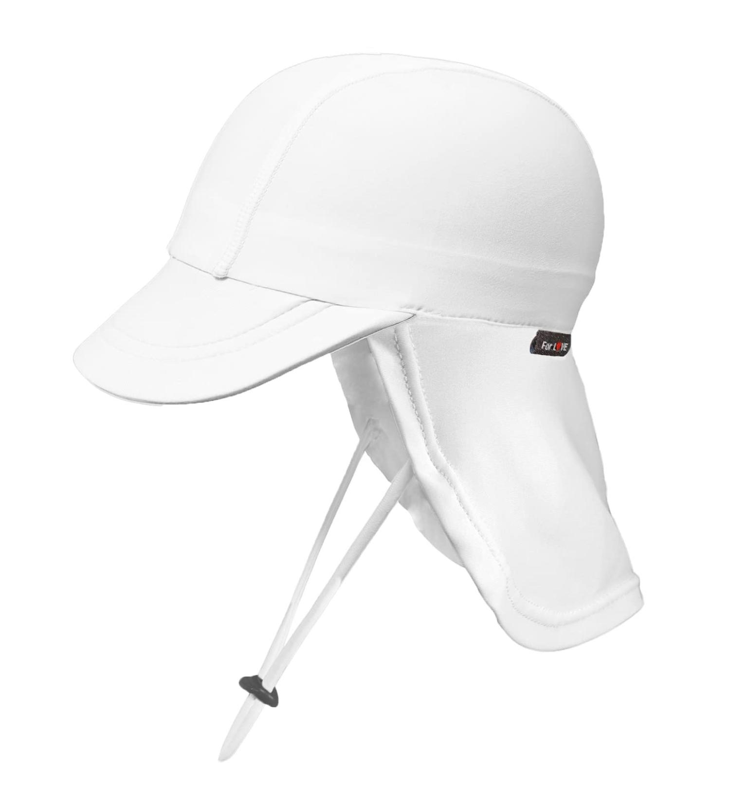 weVSwe Baby Toddler Sun Hat UPF 50+ | Swim Cap Flap Neck Protection | Adjustable Chin Straps | UV Sun Protection Hats (White, 6-12 Months) - Buy Online on GoSupps.com