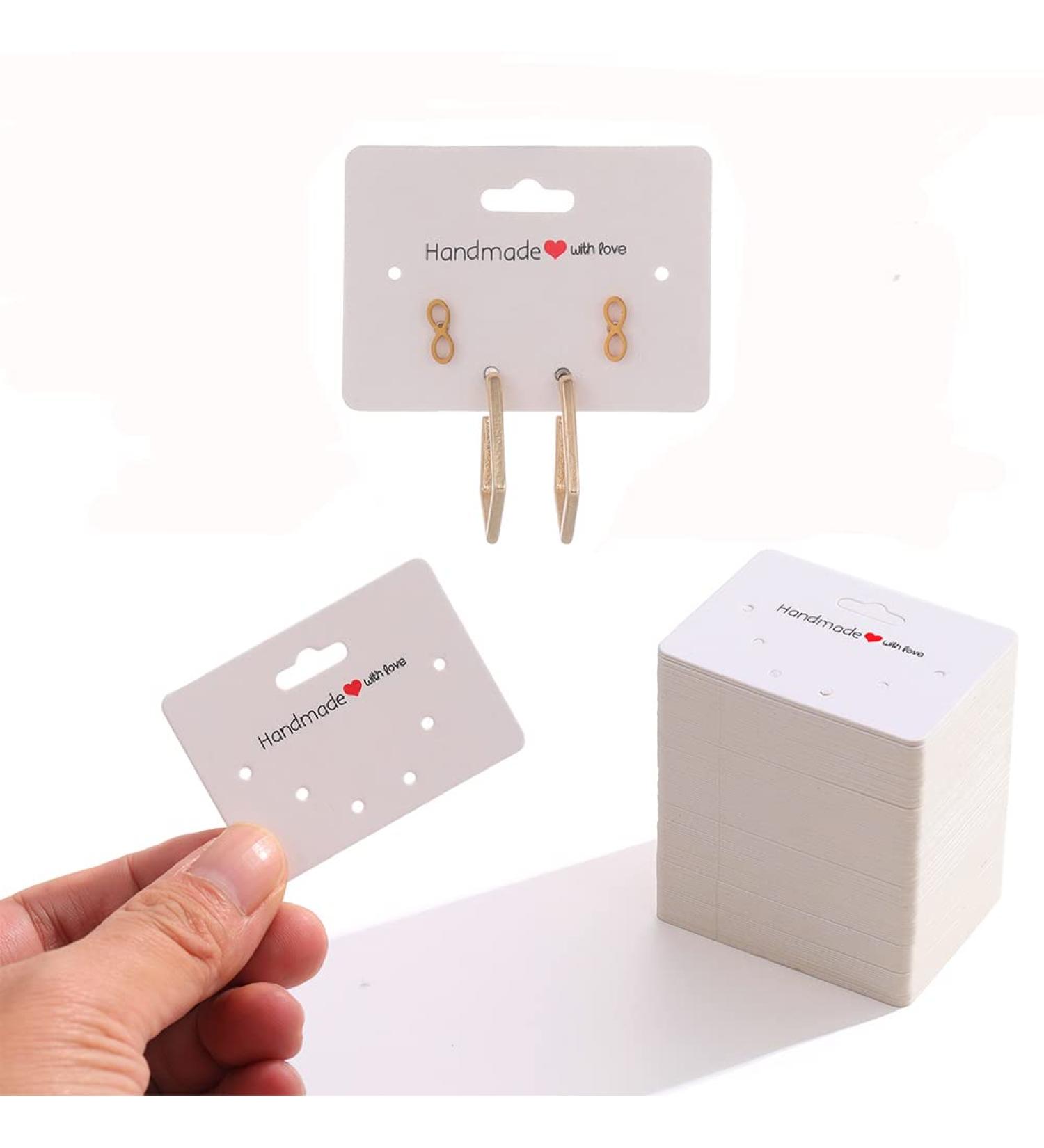 150PCS White Earring Display Cards 5.5x4cm - Jewelry Packaging for Small Businesses - Buy Online on GoSupps.com