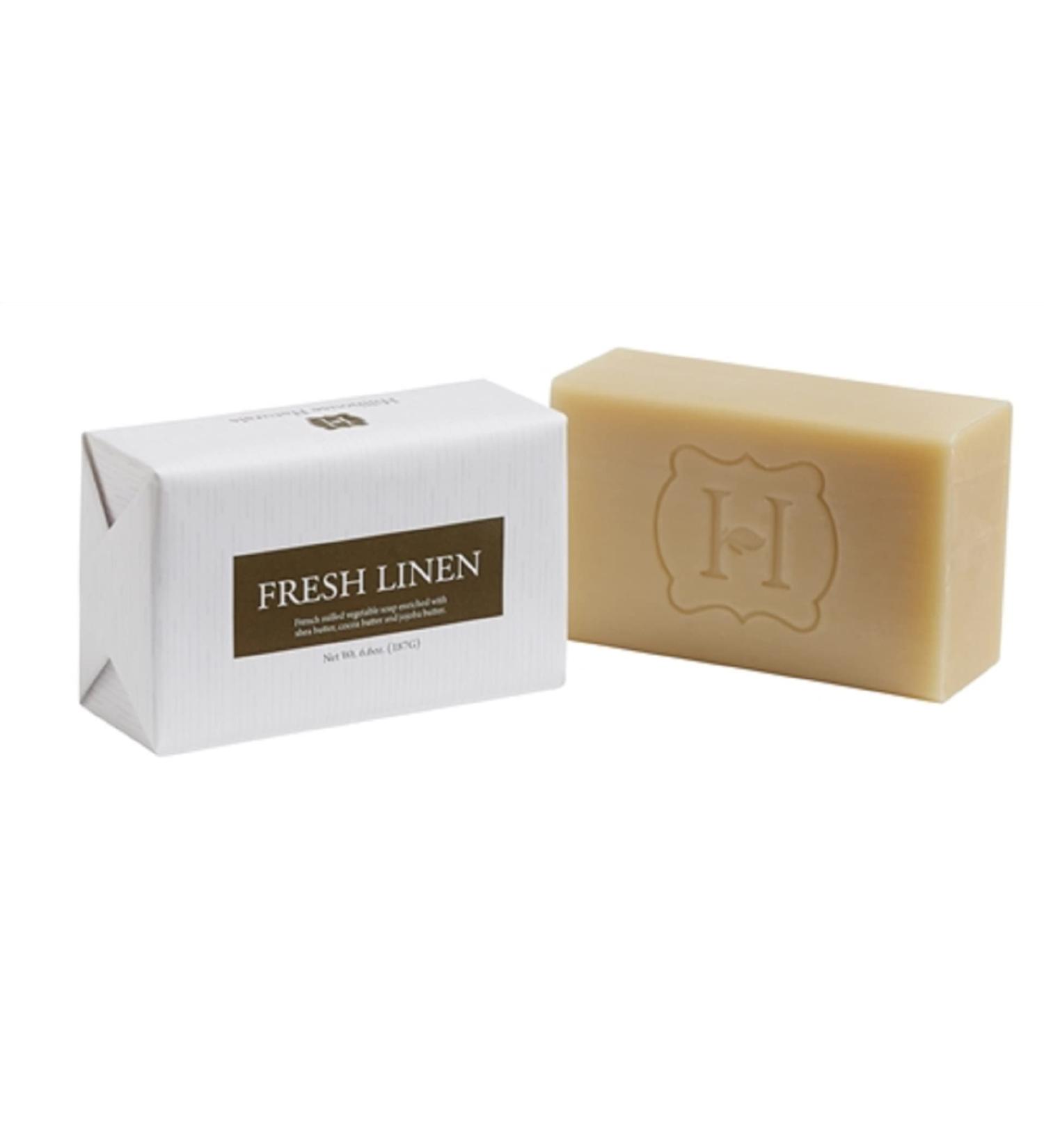 Hillhouse Naturals Fresh Linen French Milled soap - Vegan Natural Bar Soap Dry Skin Handmade Soap With Premium Essential Oils - 6.6oz (Fresh Linen)
