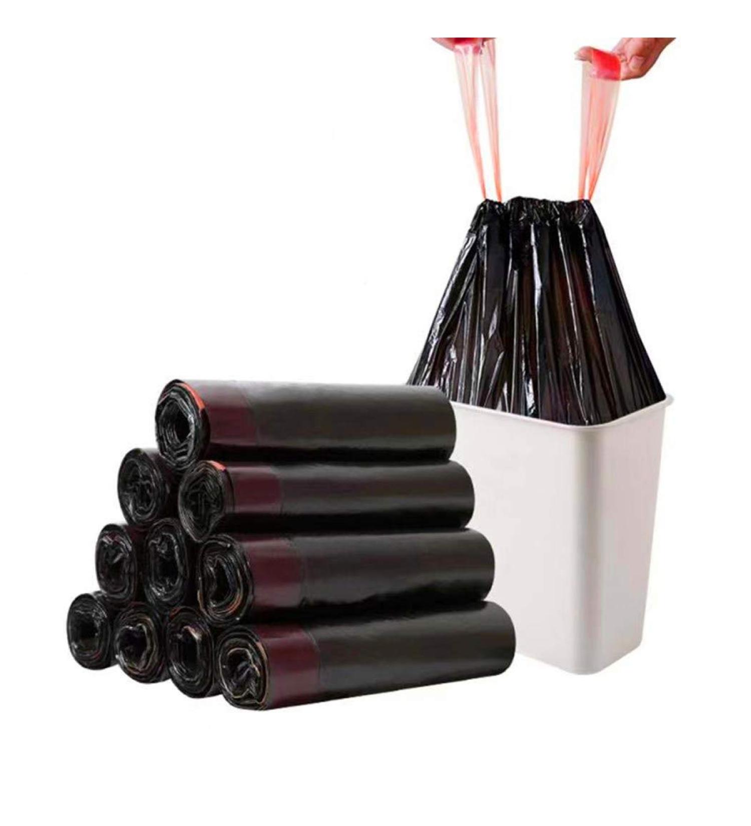 RTBQJ-AT 15L Heavy-Duty Garbage Bags with Pulling Tape & Handles - Tearproof Liquid-Tight 120 Pack (50x55cm) - Ideal for International Shipping - Buy Online on GoSupps.com