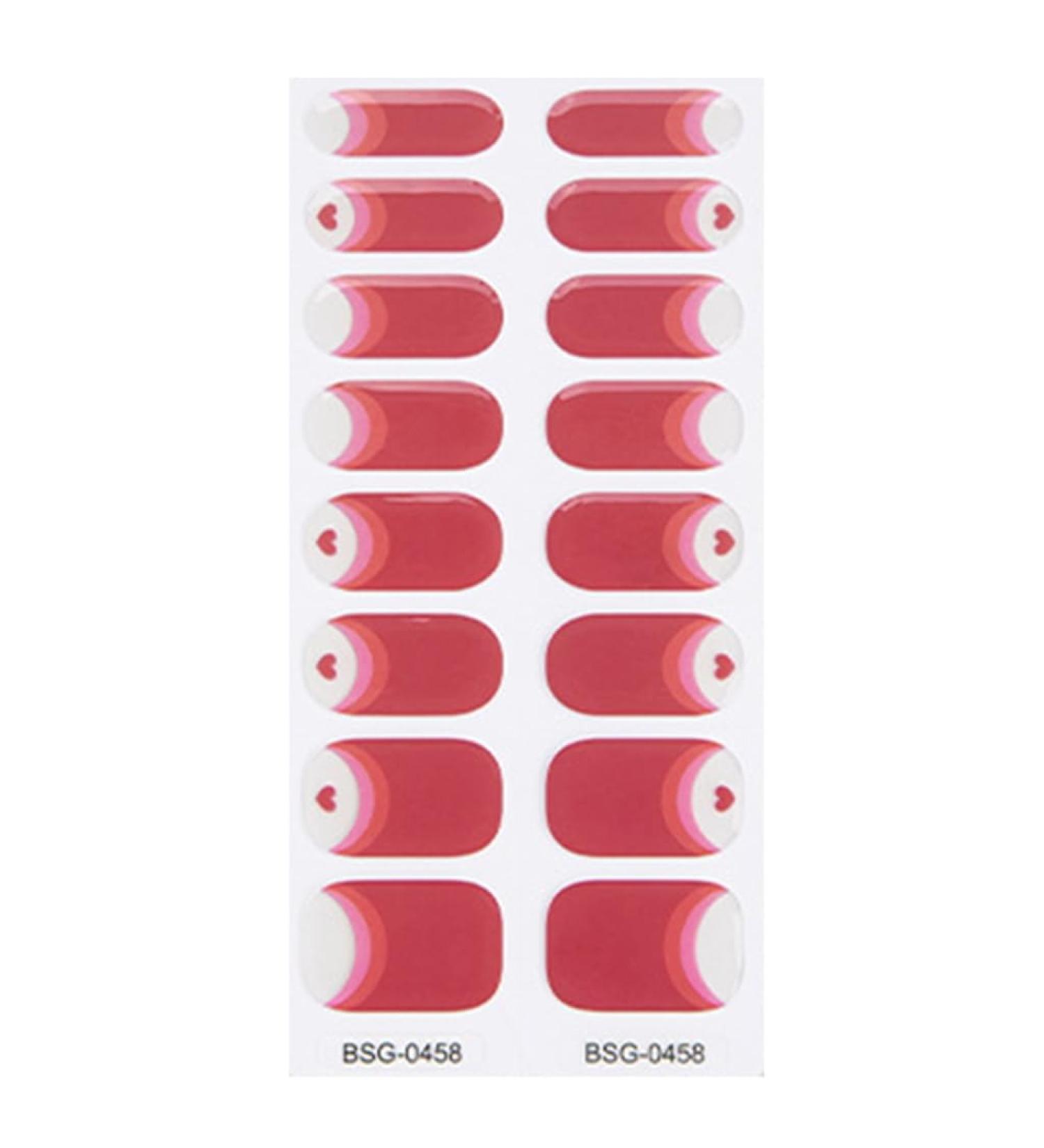 Ruarby Coffin/Ovals Press on Nail French Stripes Fake Nails Acrylic False Nails Artificial Nails Glues on Nail for Womens Girls - Buy Online on GoSupps.com
