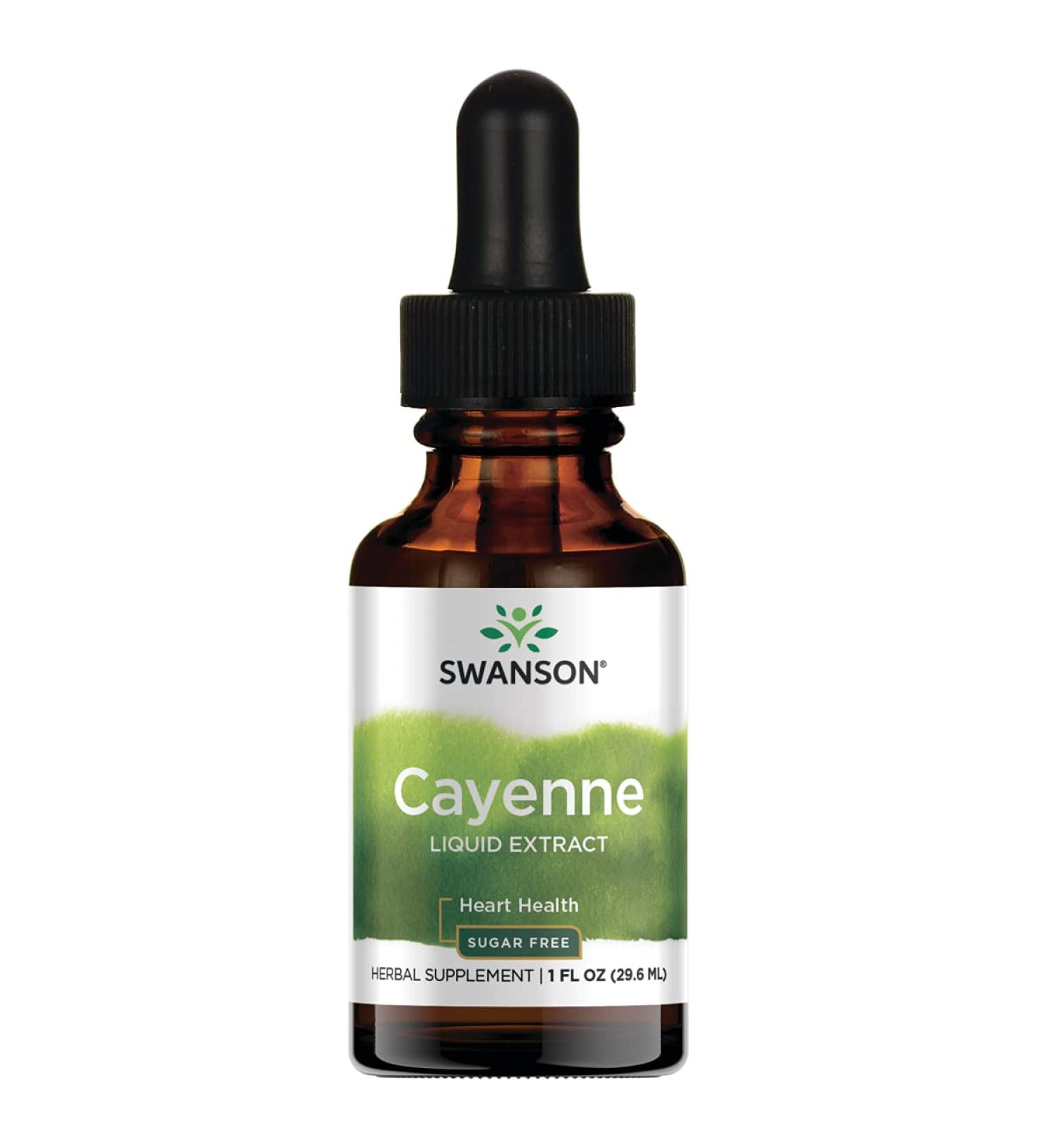Swanson Cayenne Liquid Extract 1 fl oz (29.6 ml) - Natural Thermogenic Supplement - Buy Online on GoSupps.com