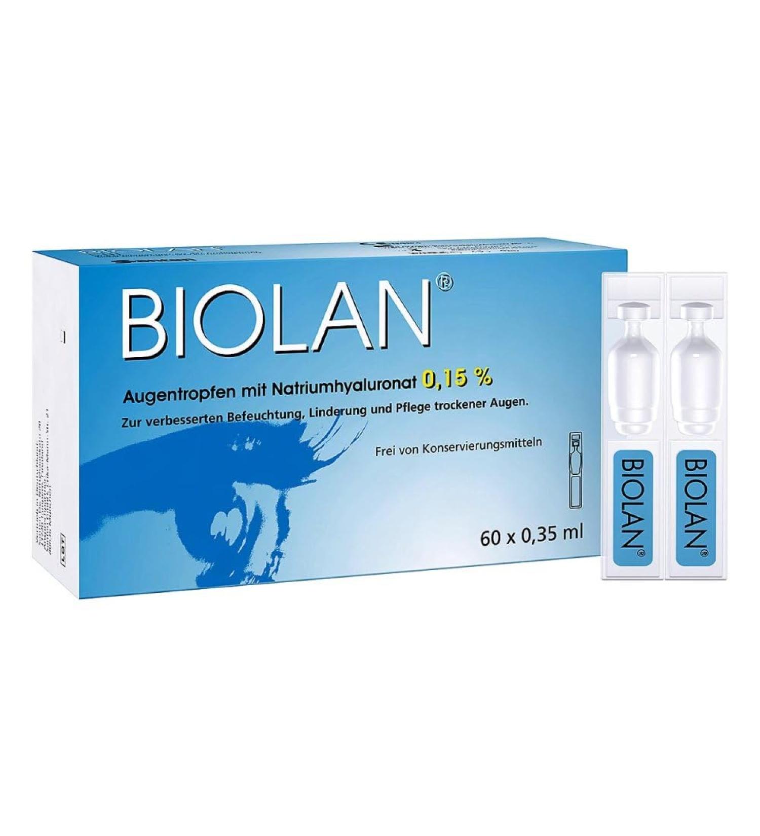 Buy Biolan Eye Drops 60x0.35 ml - International Shipping Available | Relief for Dry Eyes - Buy Online on GoSupps.com
