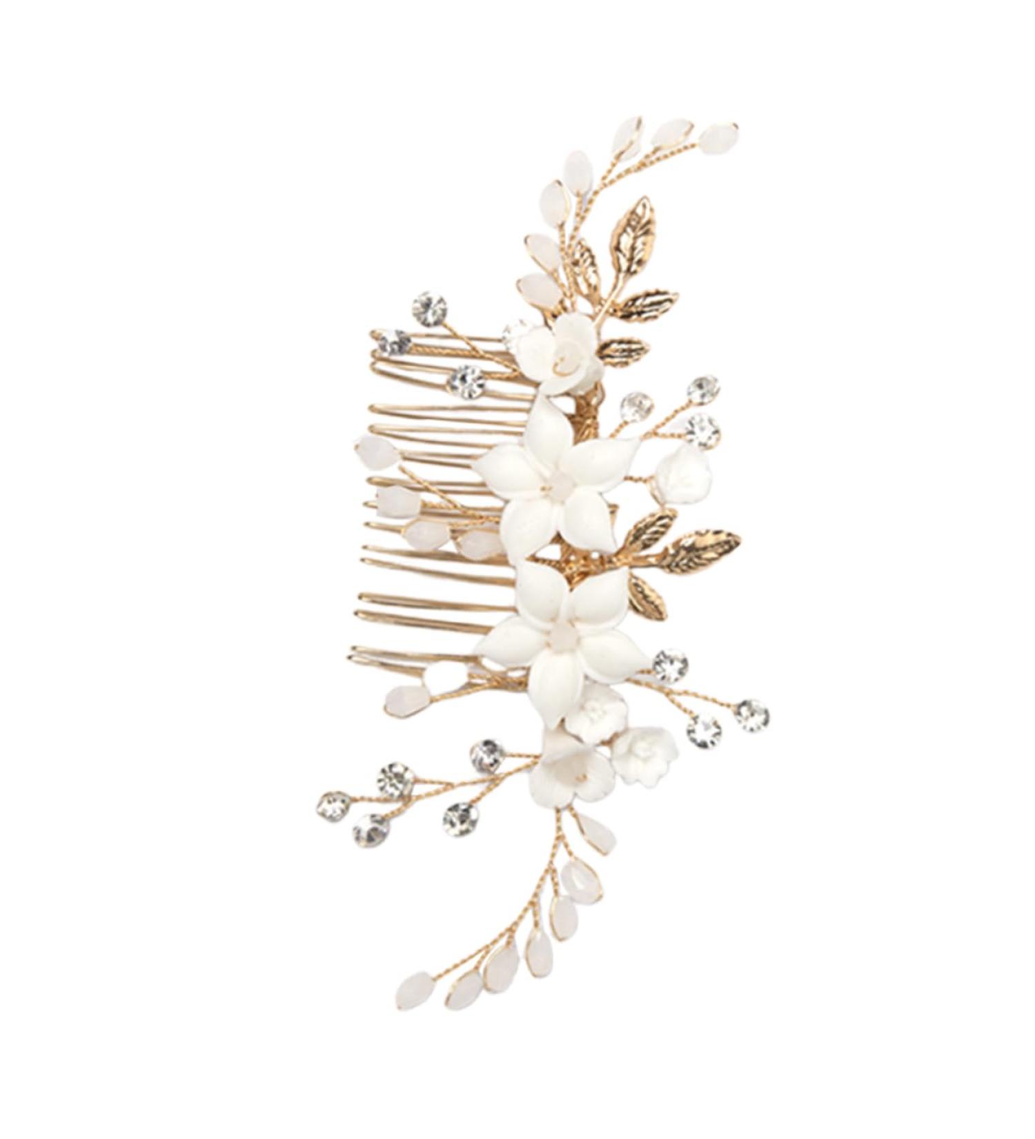 Mikinona Bridal Headwear Bridal Hair Accessory Hair Comb Clip Bridal Hair Clips Womens Headpiece Bride Hairpin Hair Accessories for Bride Wedding Bride Headpiece Hair Side Comb for Women - Buy Online on GoSupps.com