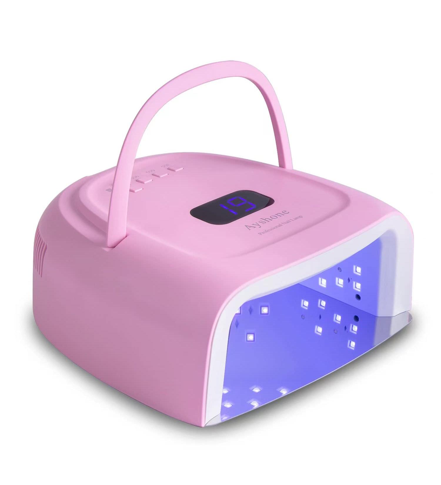 60W Ayshone Rechargeable LED Gel Nail Lamp - Cordless UV Nail Dryer with LCD Screen - Buy Online on GoSupps.com