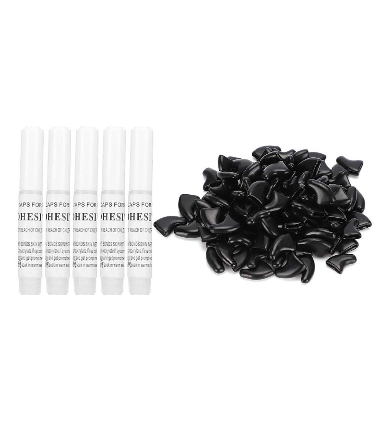 Biitfuu 100pcs Cat Claw Caps - Soft Nail Protectors Cool Black Cat Claw Covers with Adhesives for Safe and Comfortable Play - Buy Online on GoSupps.com