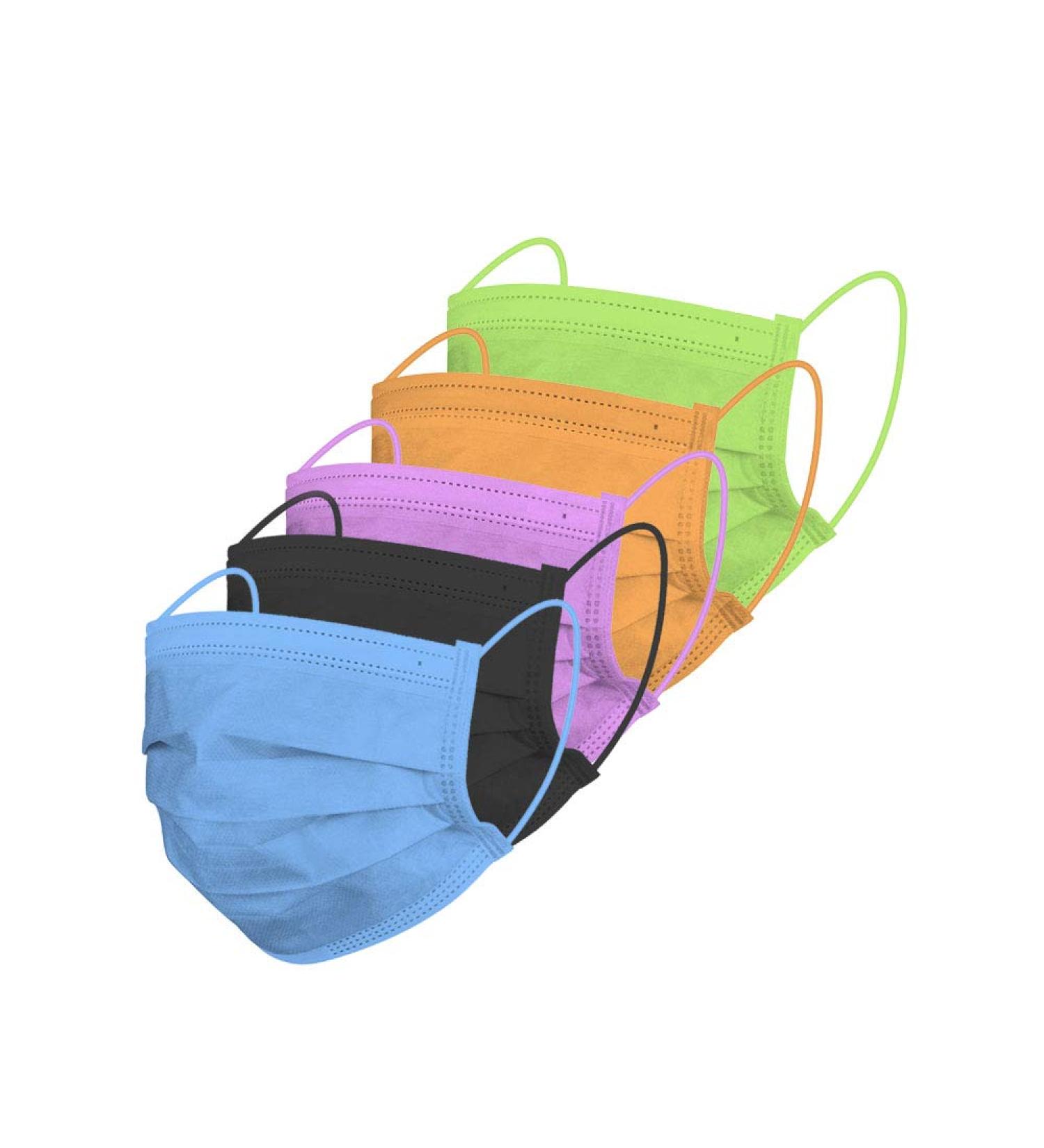 HoMedics Disposable 3-Layer Face Mask - 50 Pack, Adjustable Elastic Ear-Loop, 3-Ply Protection for Air Pollution and Dust - Adult Multicolor - Buy Online on GoSupps.com