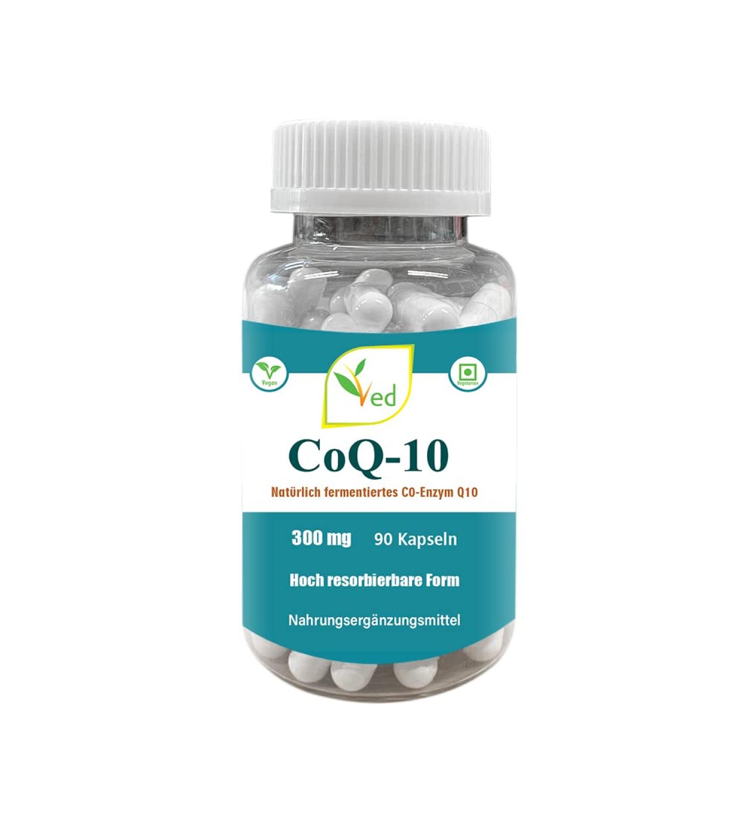 Ved Best High Absorption CoQ10 Supplement 300 mg - Vegetarian & Gluten-Free - 90 Capsules for Heart Health & Energy - Buy Online on GoSupps.com