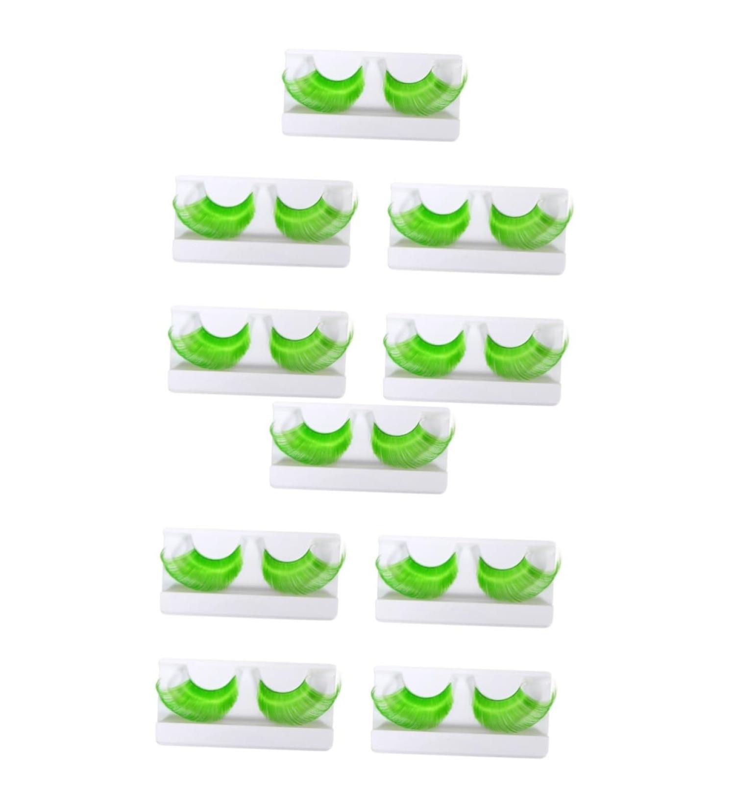 minkissy 10 Pairs Halloween Extra Long False Eyelashes 3d Faux Fake Eyelashes Green Mascara Cosplay Halloween Party Favor Fancy Eyelashes Black Fancy Dress Extend Miss Chemical Fiber Manual - Buy Online on GoSupps.com