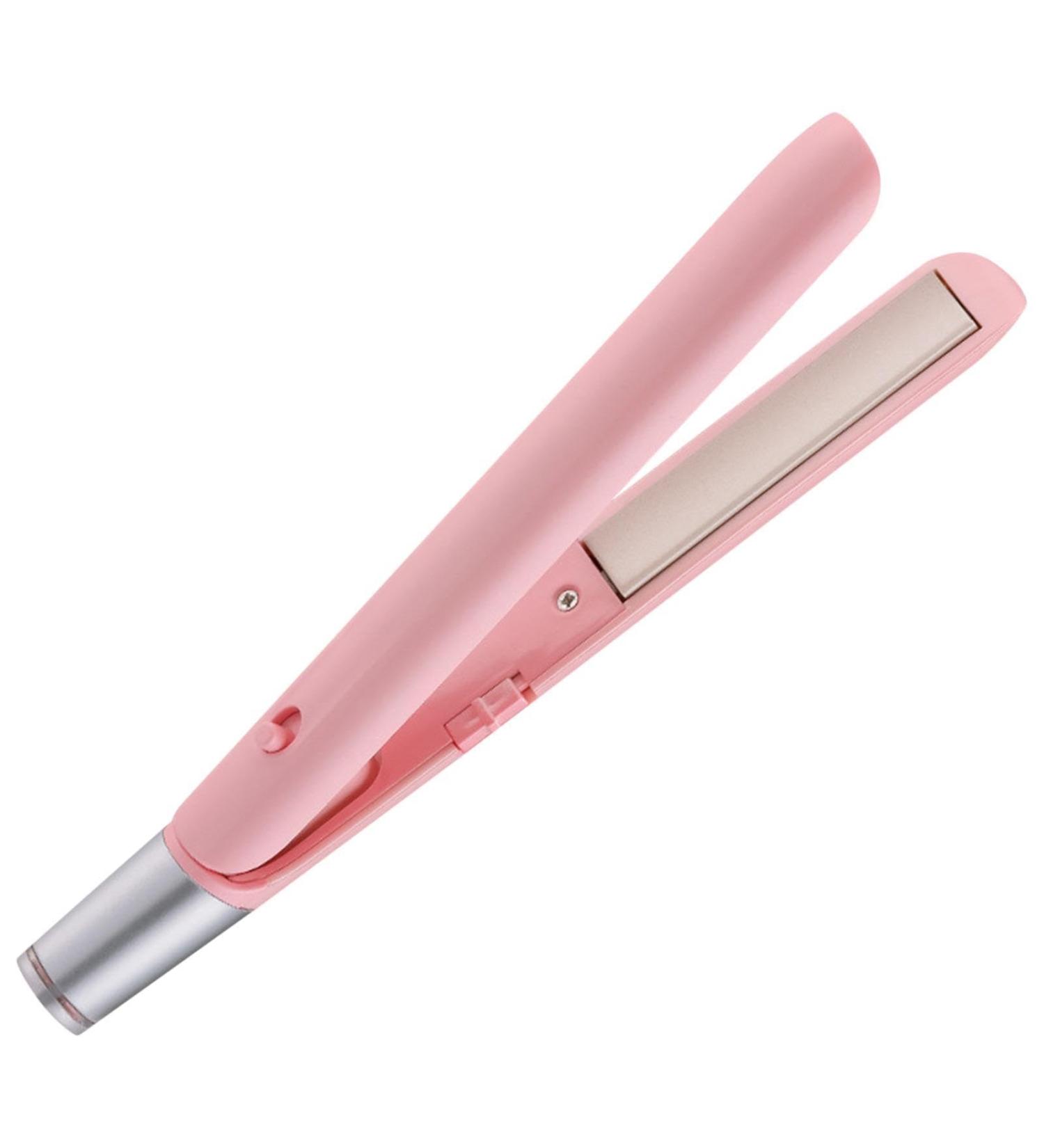 Rechargeable Flat Iron Curler - USB Travel Hair Straightener with Temperature Control | Professional Long & Short Hair Styling - Buy Online on GoSupps.com