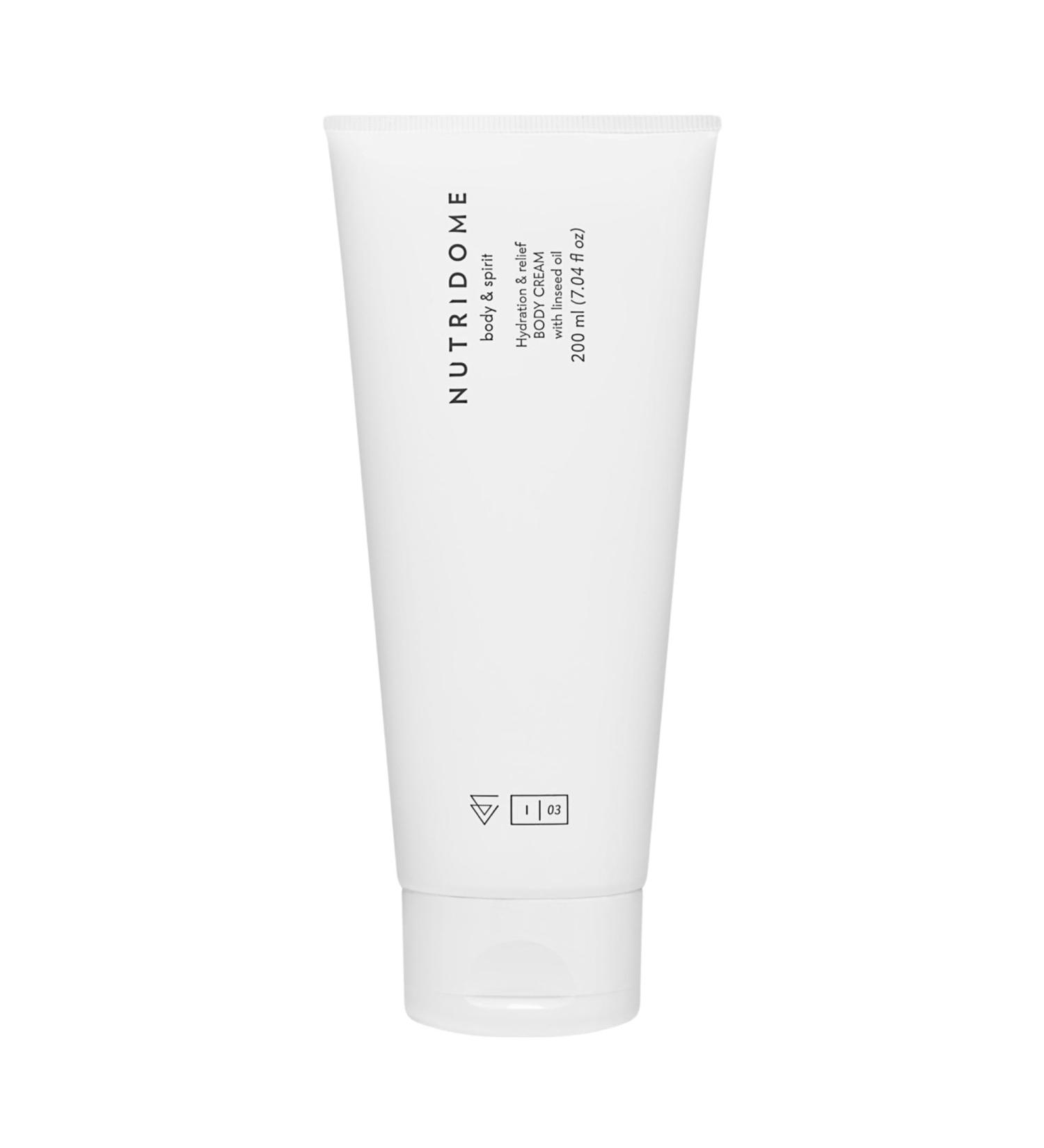 Nutridome - Flaxseed oil body cream 200ml - Body lotion for dry skin intense hydration and skin soothing regenerating repairing cream for women moisturizer - Buy Online on GoSupps.com