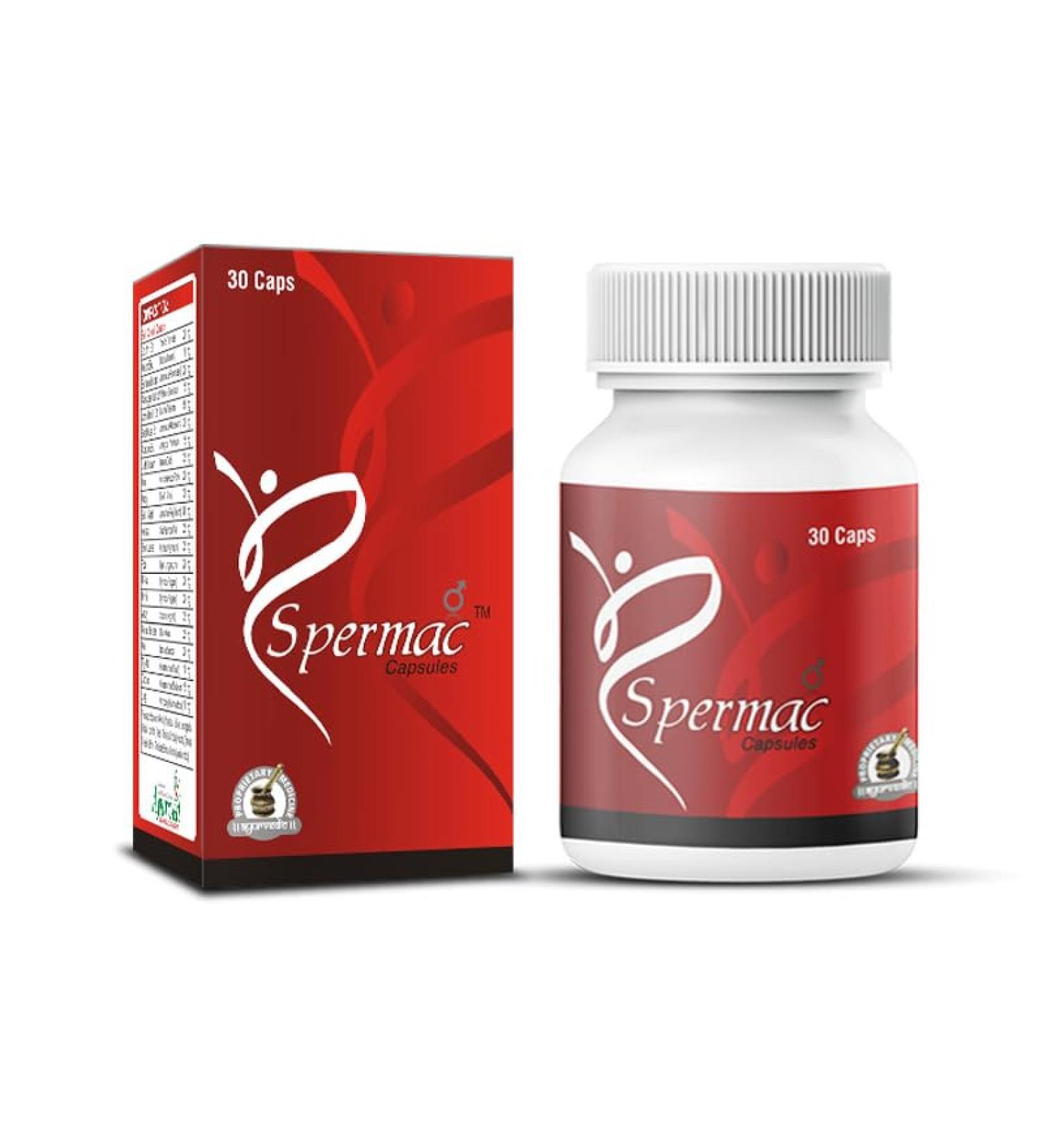 Ayush Remedies Spermac Capsules with Tribulus Terrestris Linn Asphaltum Panjabinum 60 Capsules 1 Month Supply - Buy Online on GoSupps.com