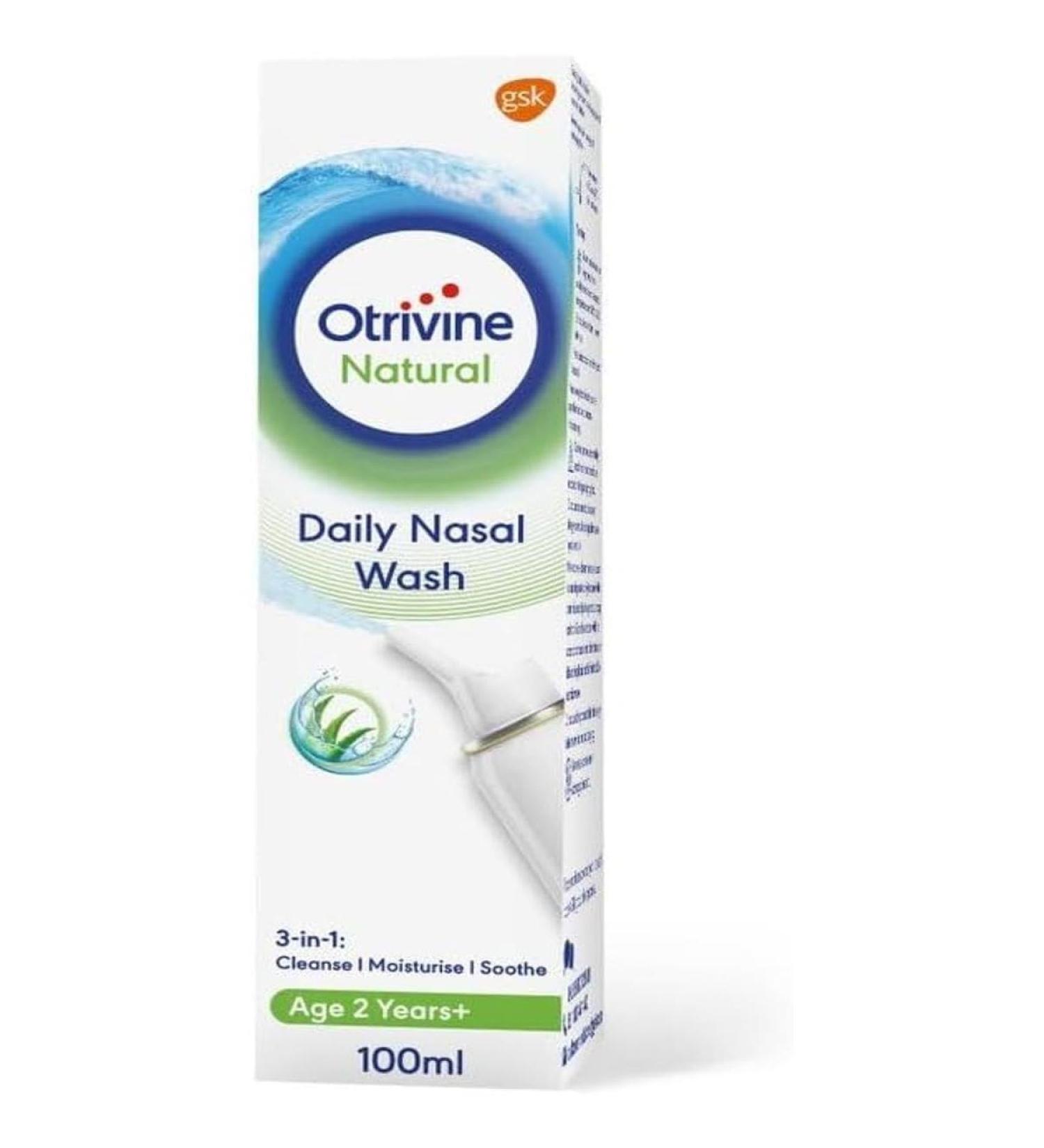 Otrivine Natural Daily Nasal Wash with Aloe Vera 100ml - Gentle Nasal Cleansing Solution - Buy Online on GoSupps.com