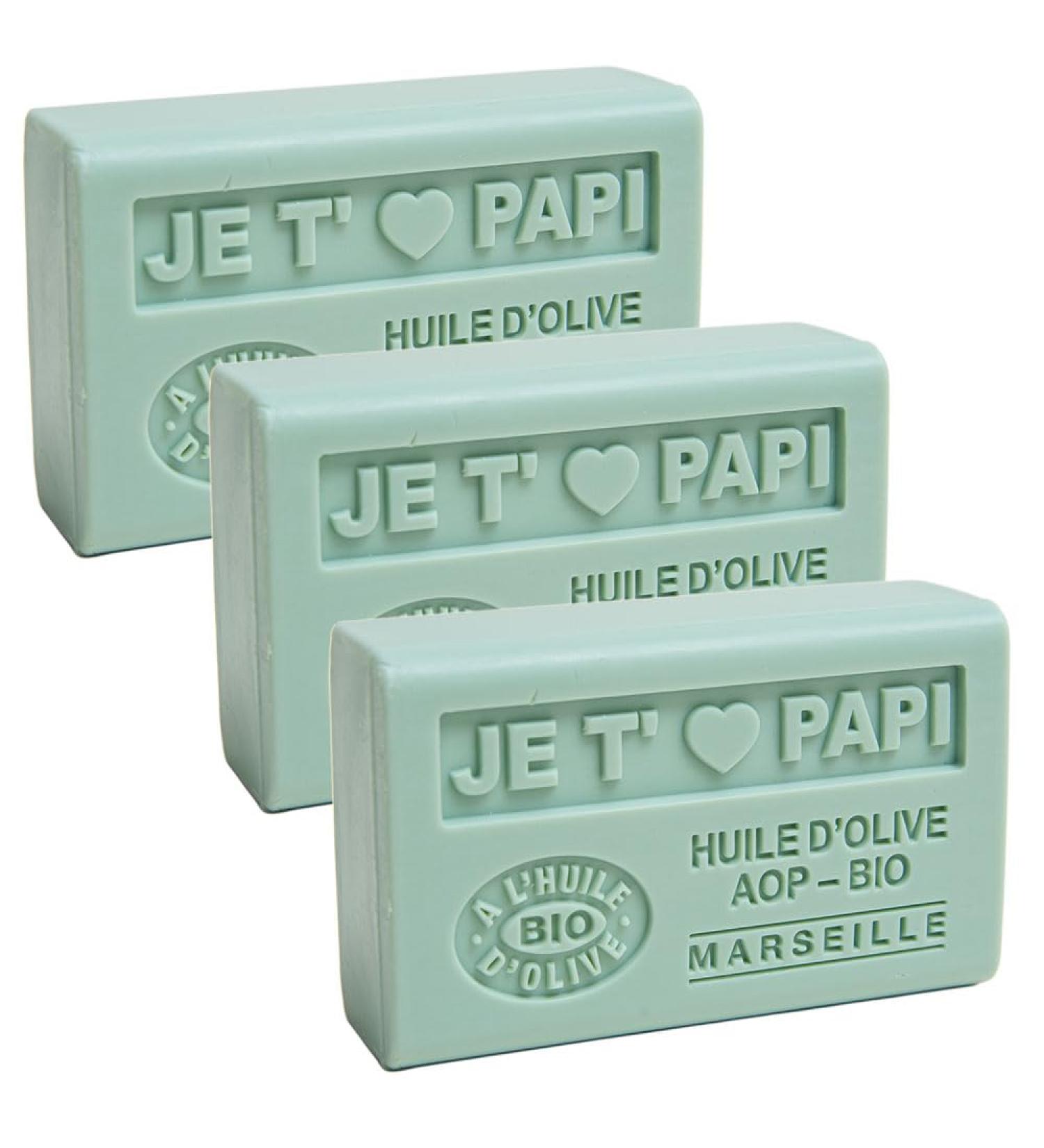Buy Organic Savon de Marseille - Nourishing French Soap with Olive Oil & Shea Butter - Papi Fragrance - 125g Bar Set of 3 - Ships Worldwide - Buy Online on GoSupps.com