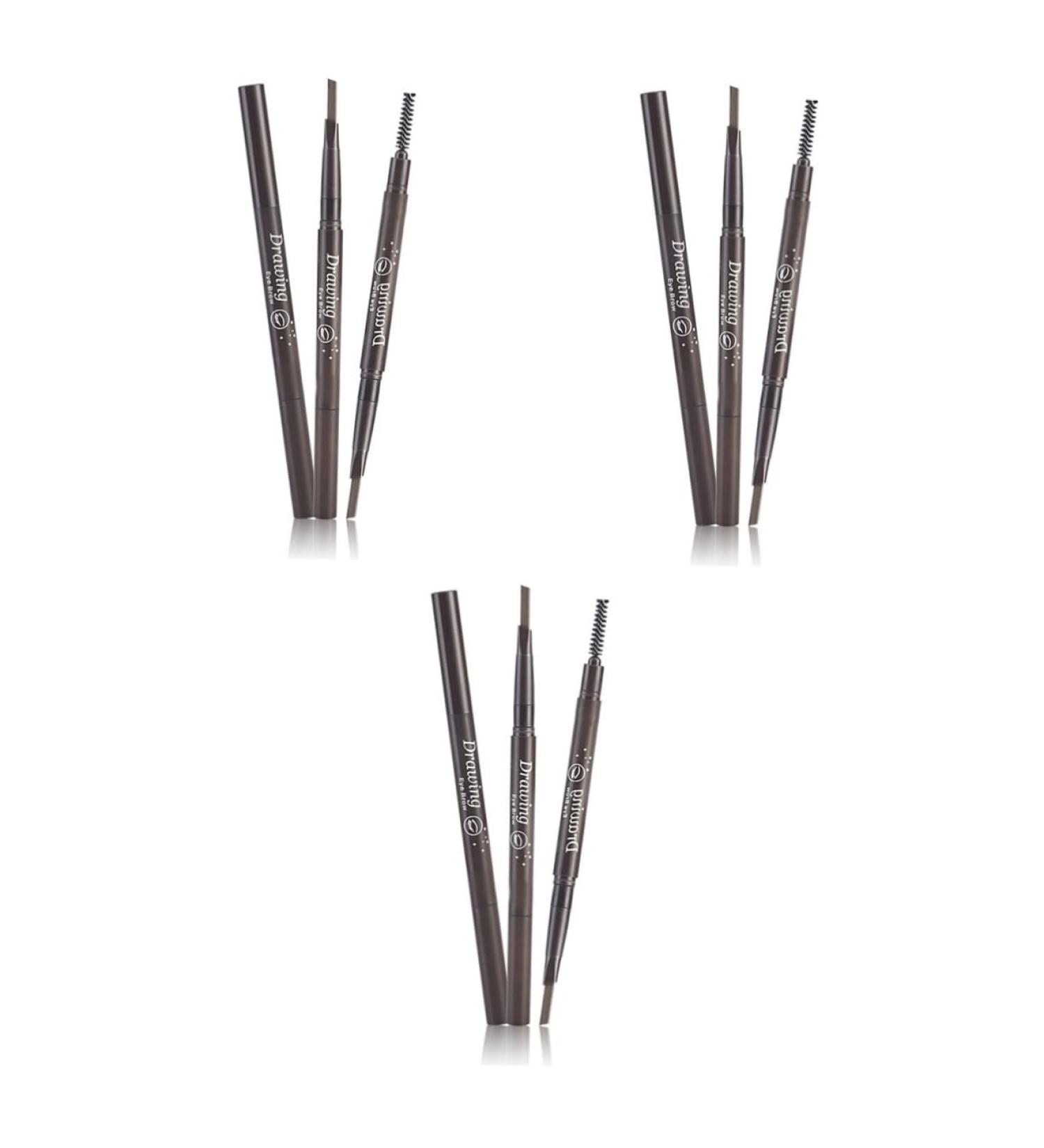 HAPINARY 3pcs 2 1 Eyebrow Pencil Waterproof Eyebrow Pencils Eyebrow Brush Waterproof Brow Pencil Stand Preamp - Buy Online on GoSupps.com