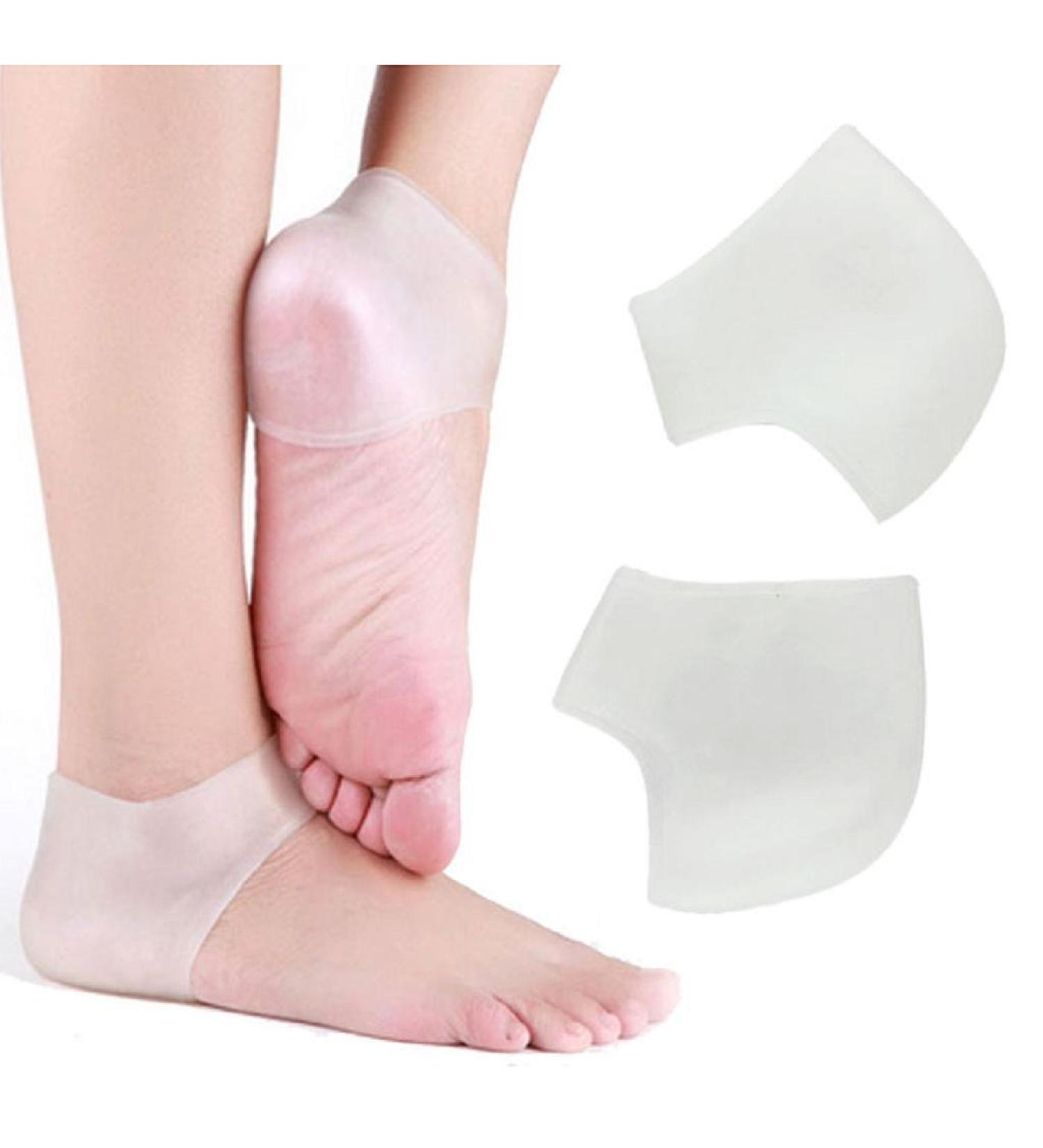 Restorative 2 Pairs Gel Heel Protector Sleeves - Silicone Pads for Cracked Heels Achilles Tendinitis & Plantar Fasciitis Relief - International Shipping Available - Buy Online on GoSupps.com