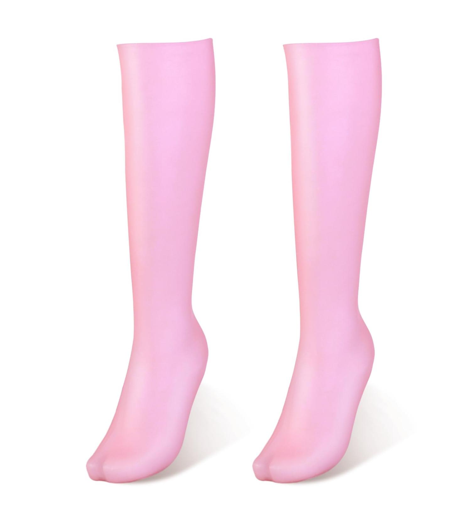Kexpery Anti Cracking Foot Exfoliating Stockings Soft Pedicure Socks Comfortable Silicone Long Moisturizing Socks for Dry Cracked Feet (Pink) - Buy Online on GoSupps.com
