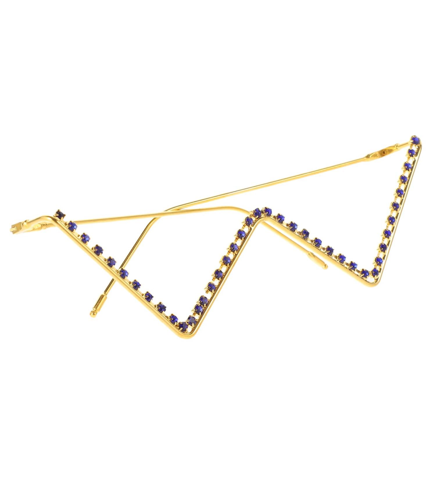 Hakidzel Strass Glasses Frame - Rhinestone Decorative Eyewear European & American Style 14.8x14.2cm - Buy Online on GoSupps.com