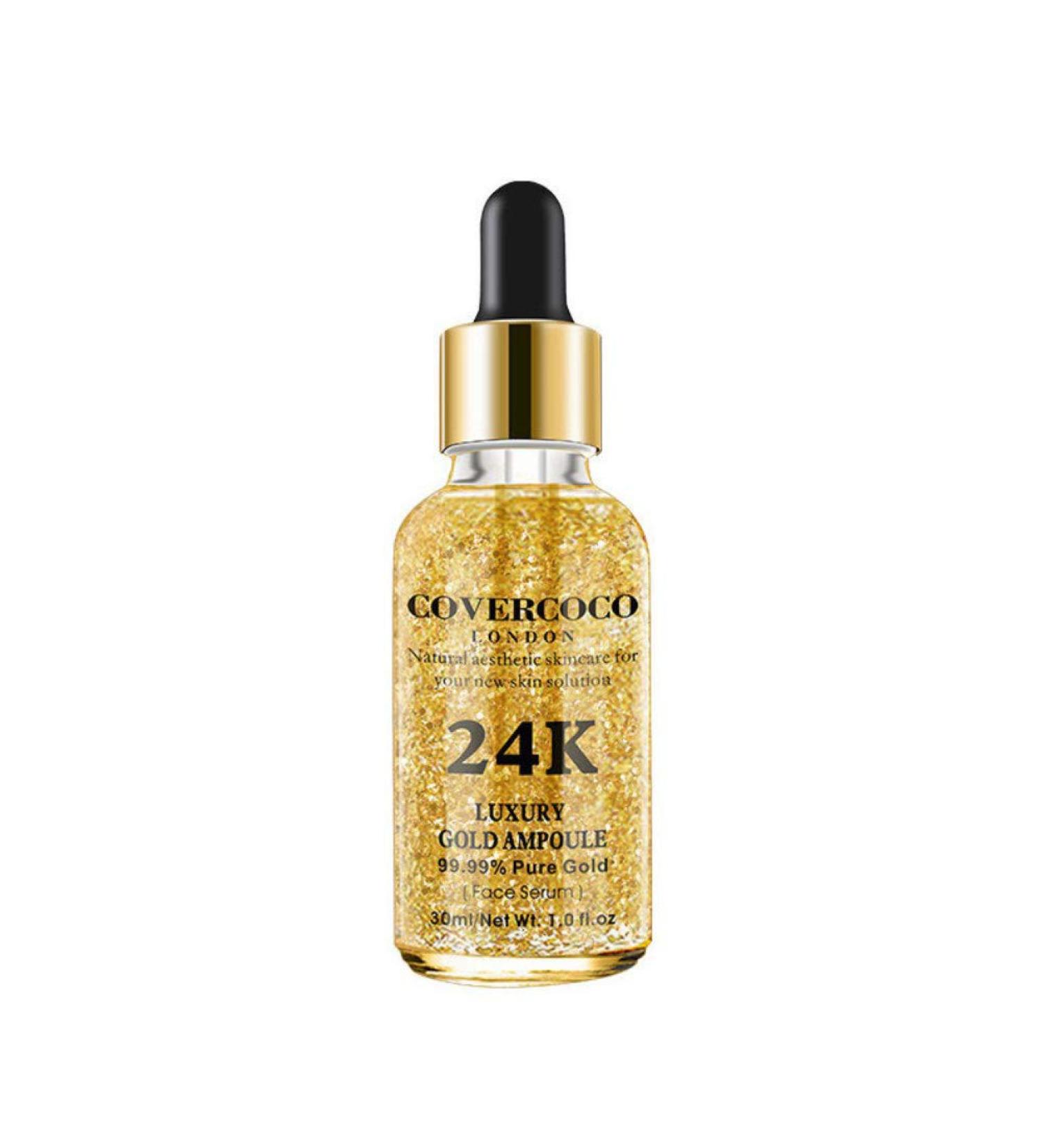 Allbesta 24k Gold Elixir Serum Moisturizing Firming Anti Aging Anti-Wrinkle Infused Essence Oil Drops for Face Makeup Skin Care - Buy Online on GoSupps.com