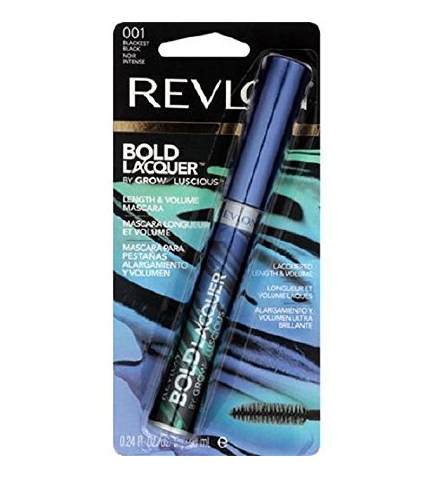 Revlon Bold Lacquer Grow Luscious Length+Volume Mascara - NWP Blackest Black (001) - 0.24 oz