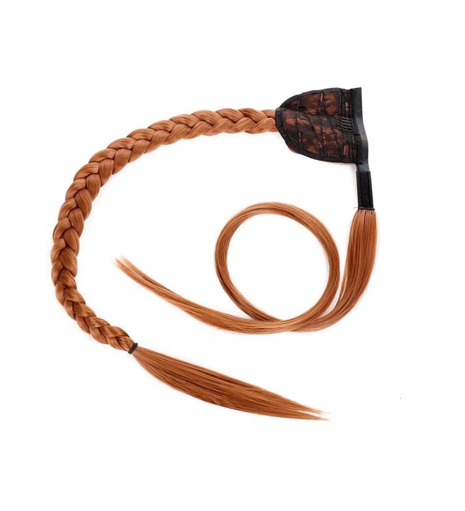 30" Long Fishtail Braid Ponytail Wrap Around Extensions Synthetic Fishtail Drawstring Ponytail Clip In Braiding Pony Hairpiece for women girls (30#) - Buy Online on GoSupps.com