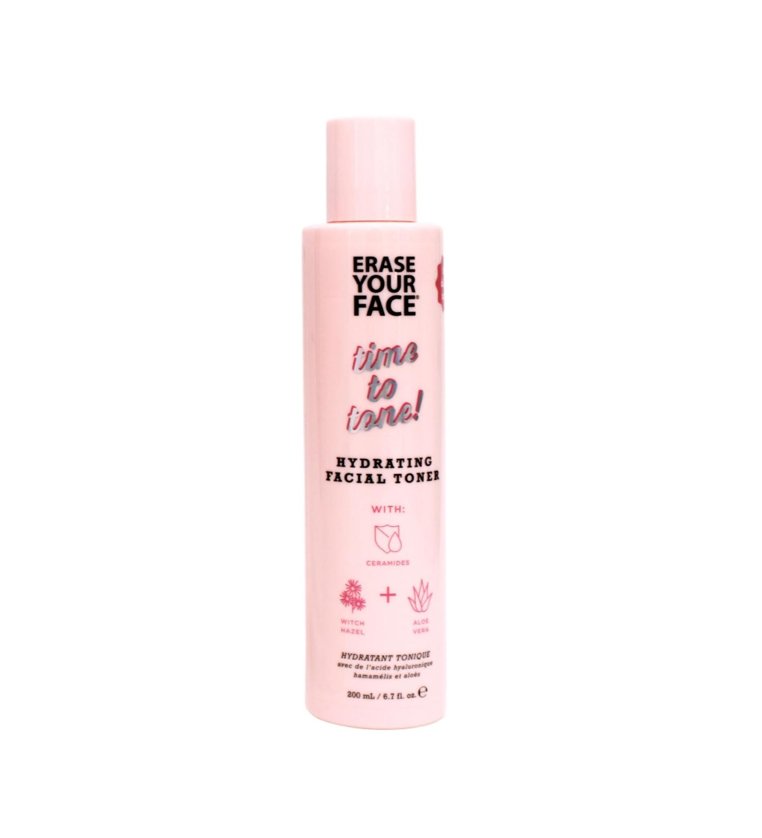 ERASE YOUR FACE Hydrating Facial Toner - Gentle Face Toner Enriched with Aloe Vera & Witch Hazel to Moisturize Balance & Soften Skin - Preps for Flawless Makeup Application (6.8 Fl Oz) - Buy Online on GoSupps.com