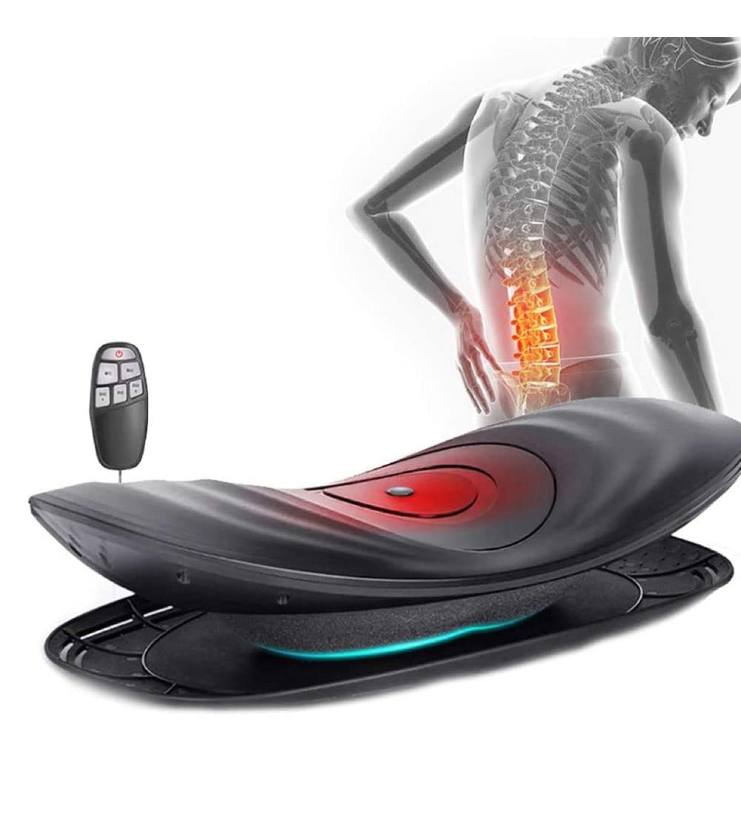 Electric Lumbar Spine Massage Device - Inflatable Backer & Vibration Therapy for Waist Fatigue Relief (Black) - Buy Online on GoSupps.com