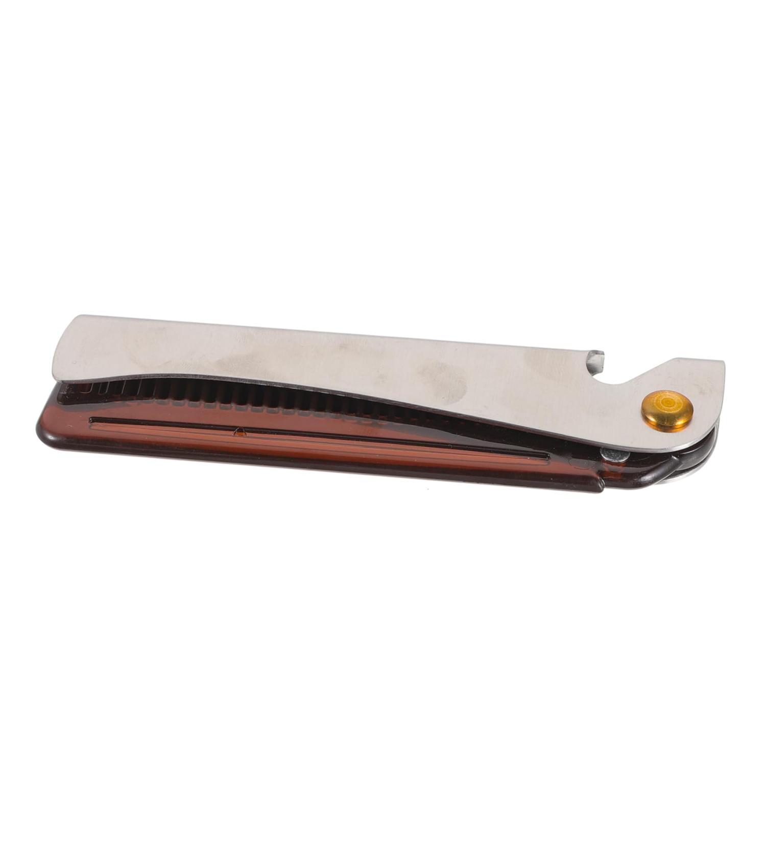 Frcolor Foldable Hair Comb & Beard Brush - Portable Stainless Steel Grooming Tool for Men | Salon Quality & Travel-Friendly - Buy Online on GoSupps.com