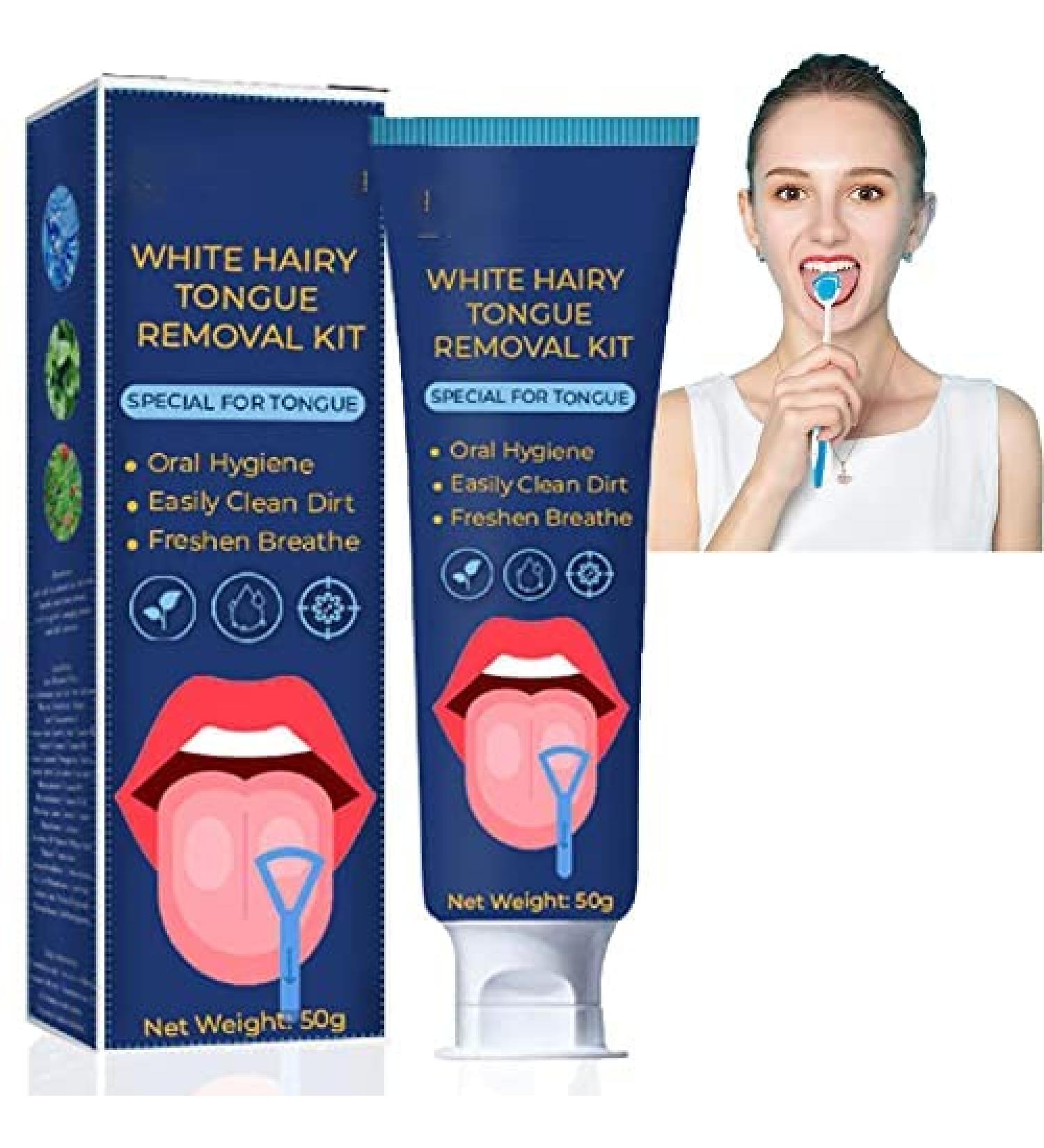 Jiaweiiy White Hair Tongue Cleaning Set - Fresh Breath Gel & Brush | 1 Piece for Optimal Oral Hygiene - Buy Online on GoSupps.com