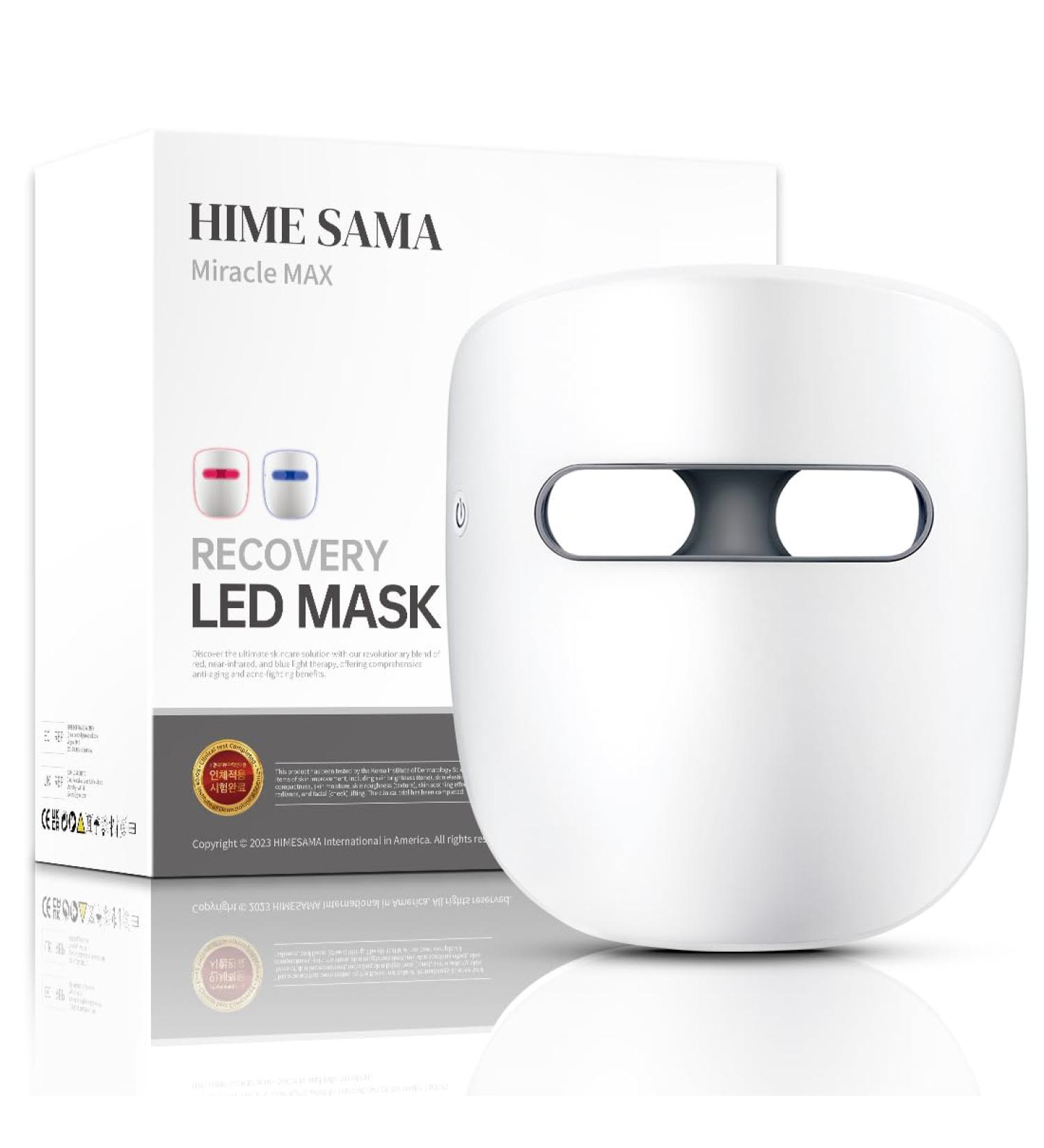HIME SAMA Led Face Light Therapy Mask Red Light Therapy Mask Infrared & Blue Light Therapy Mask for Wrinkle Reduction Wireless & Silicone Eye Pad Design Miracle STAR ( RB-010) Miracle STAR RB-010 - Buy Online on GoSupps.com