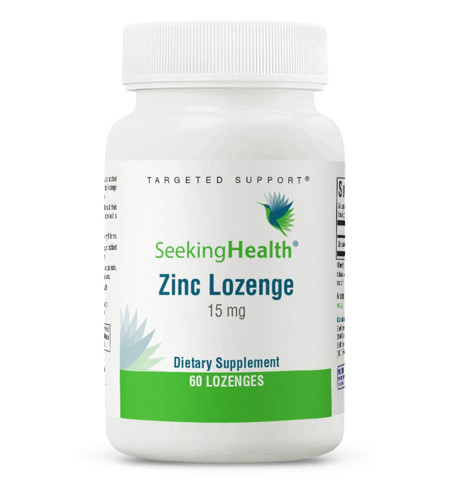 Seeking Health Zinc Chewable 15 mg - TRAACS Chelated Bisglycinate - Immune Support - Natural Fruit Flavor - Vegan - 60 Lozenges - Buy Online on GoSupps.com