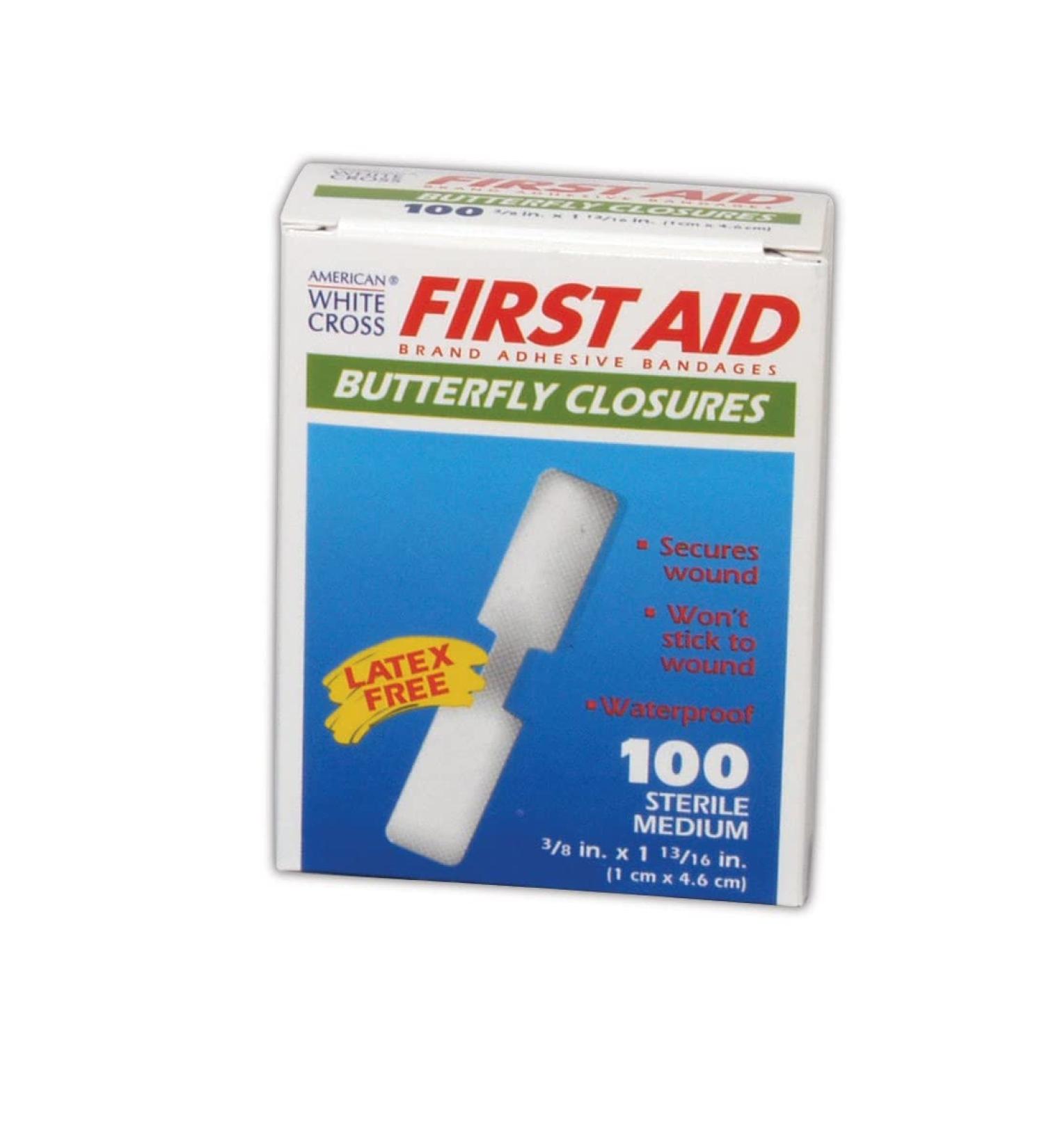 MAGID AM WHT CRS MP60233 American White Cross Medium and Large Butterfly Wound Closures 3/8" x 1 13/16" Flesh (Pack of 200) M Pack of 200