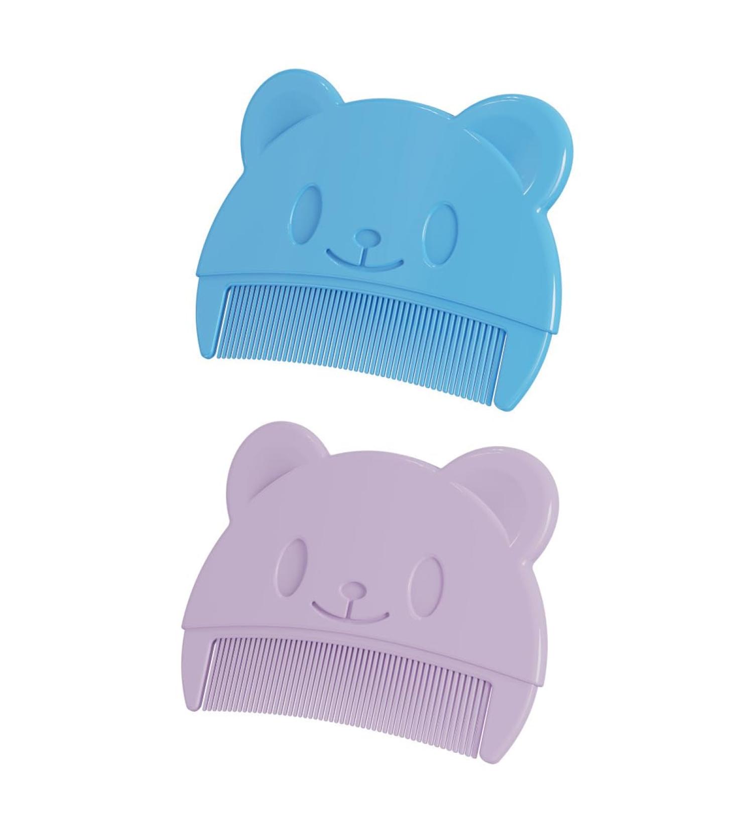 Eihi Baby Hair Brush & Comb Set for Milk Scab - Soft Teeth Newborn Hair Care (Purple Blue) - Buy Online on GoSupps.com