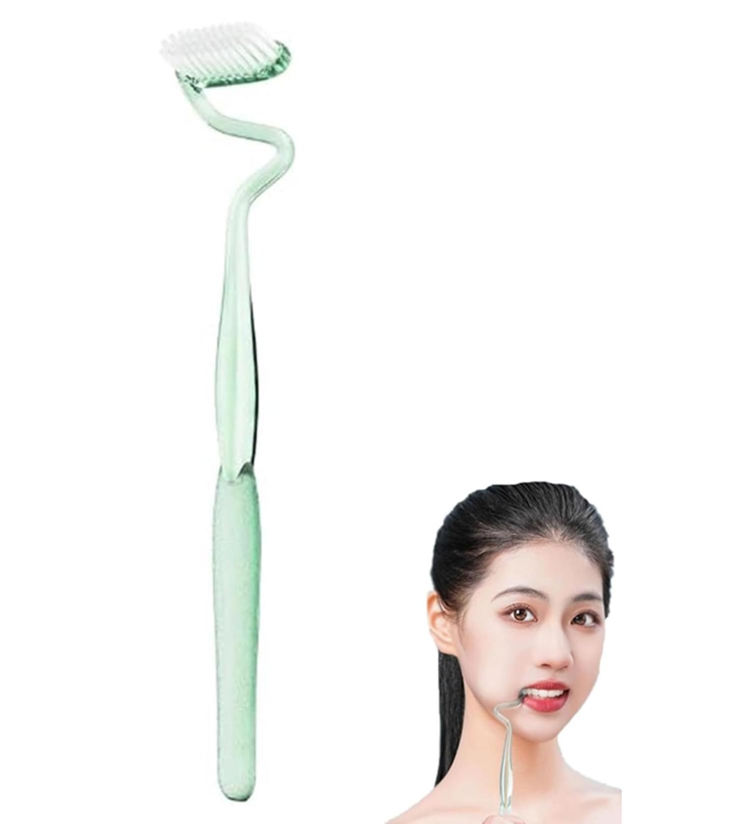 Buy S-Shape Toothbrush for Adults - Soft-Bristled Vertical Brush | Comprehensive Care for Teeth & Gums | Eco-Friendly Green - Buy Online on GoSupps.com