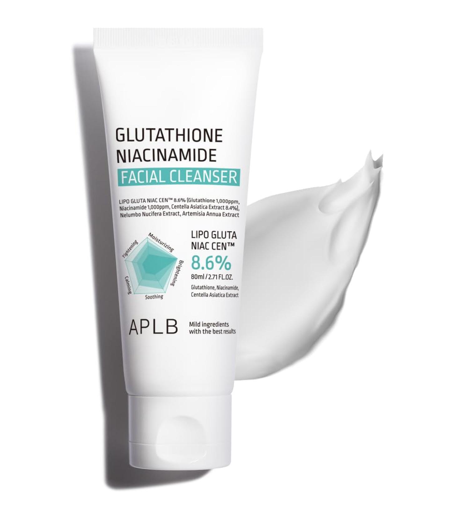 APLB Glutathione Niacinamide Facial Cleanser | LIPO GLUTA NIAC CEN | Tighten Pores Control Sebum & Deep Moisture | Korean Skincare 2.71 FL.OZ - Buy Online on GoSupps.com