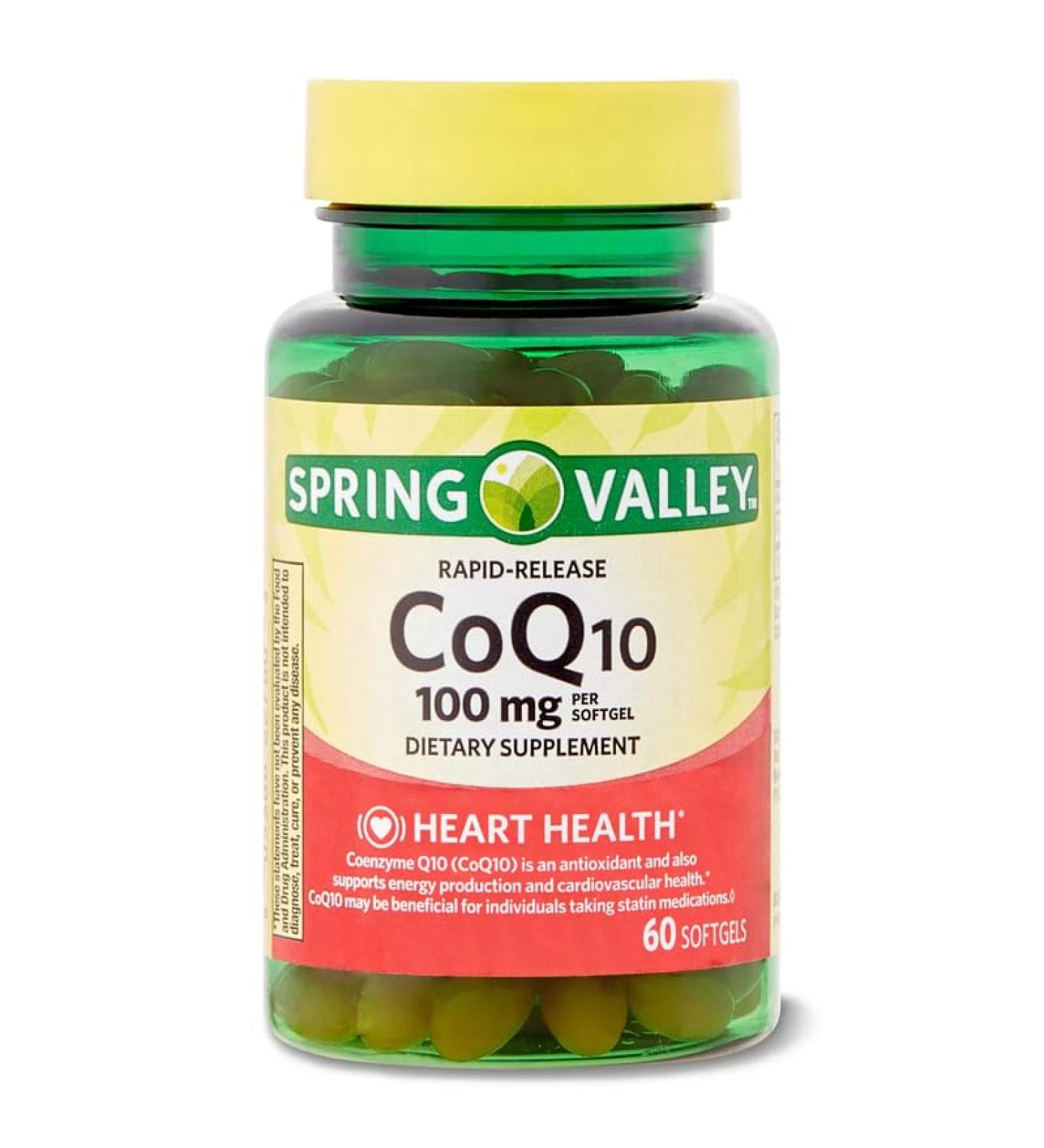4 TOP CARE Rapid-Release CoQ10 Heart Health Dietary Supplement Softgels 100 mg 60 Count