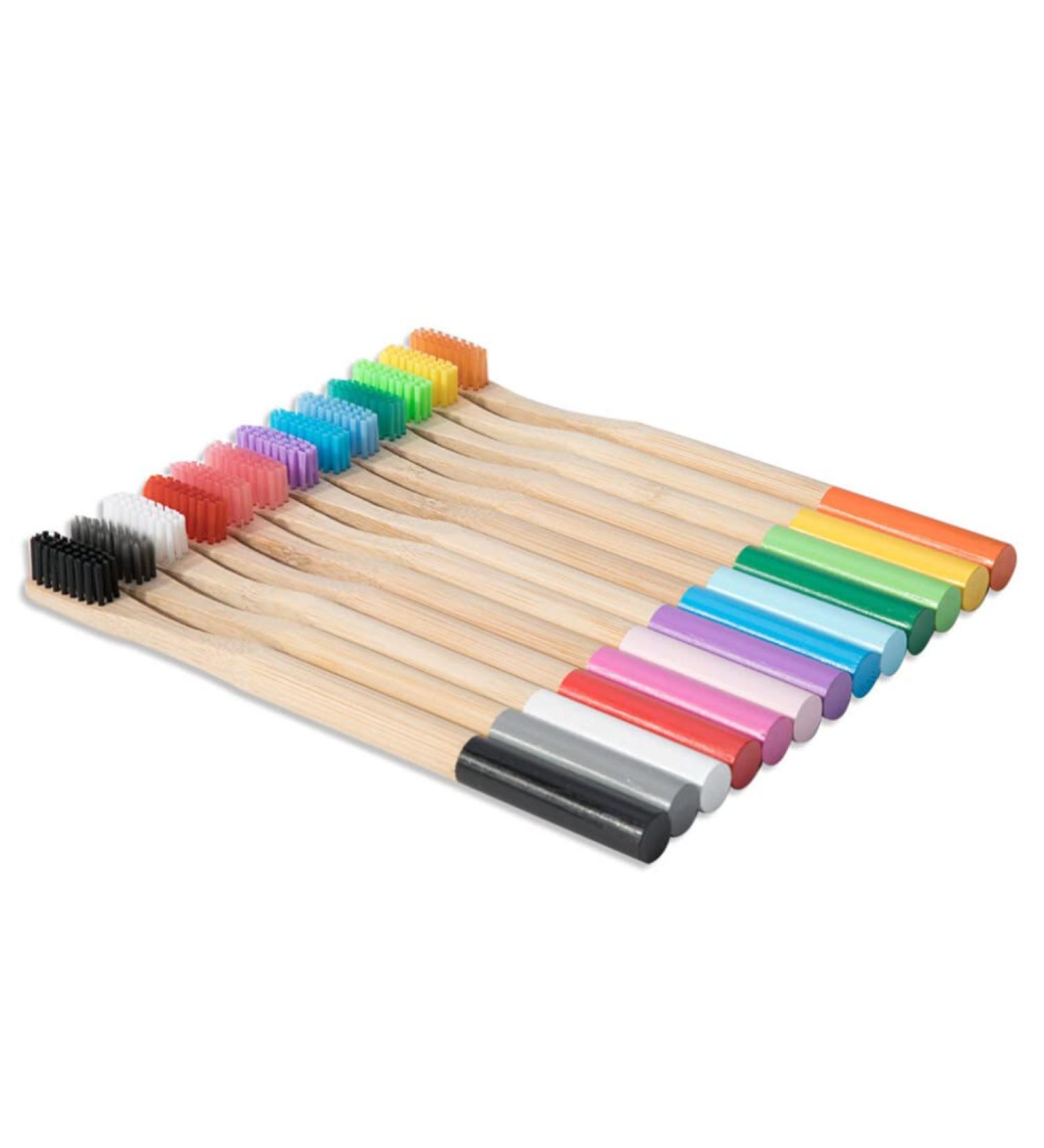 SOLUSTRE 4 Pack Bamboo Toothbrushes - Eco-Friendly Travel Toothbrushes for Sustainable Oral Care - Buy Online on GoSupps.com