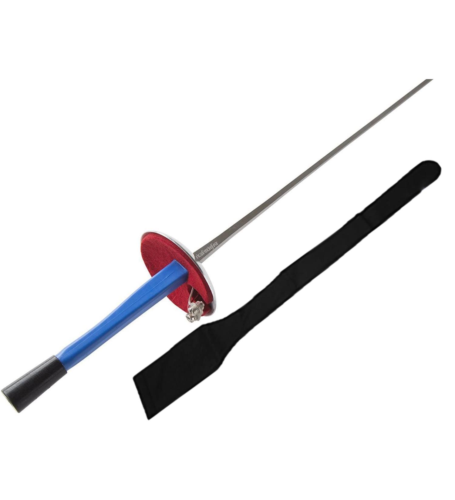 Foil Sword with French Grip - Electric Weapon for Fencing Sport - with Weapon Bag & Body Wire Electric Socket - Guard  Guard Pad - Standard Adult Size 5 Olympic Blade Blue | Black - Buy Online on GoSupps.com