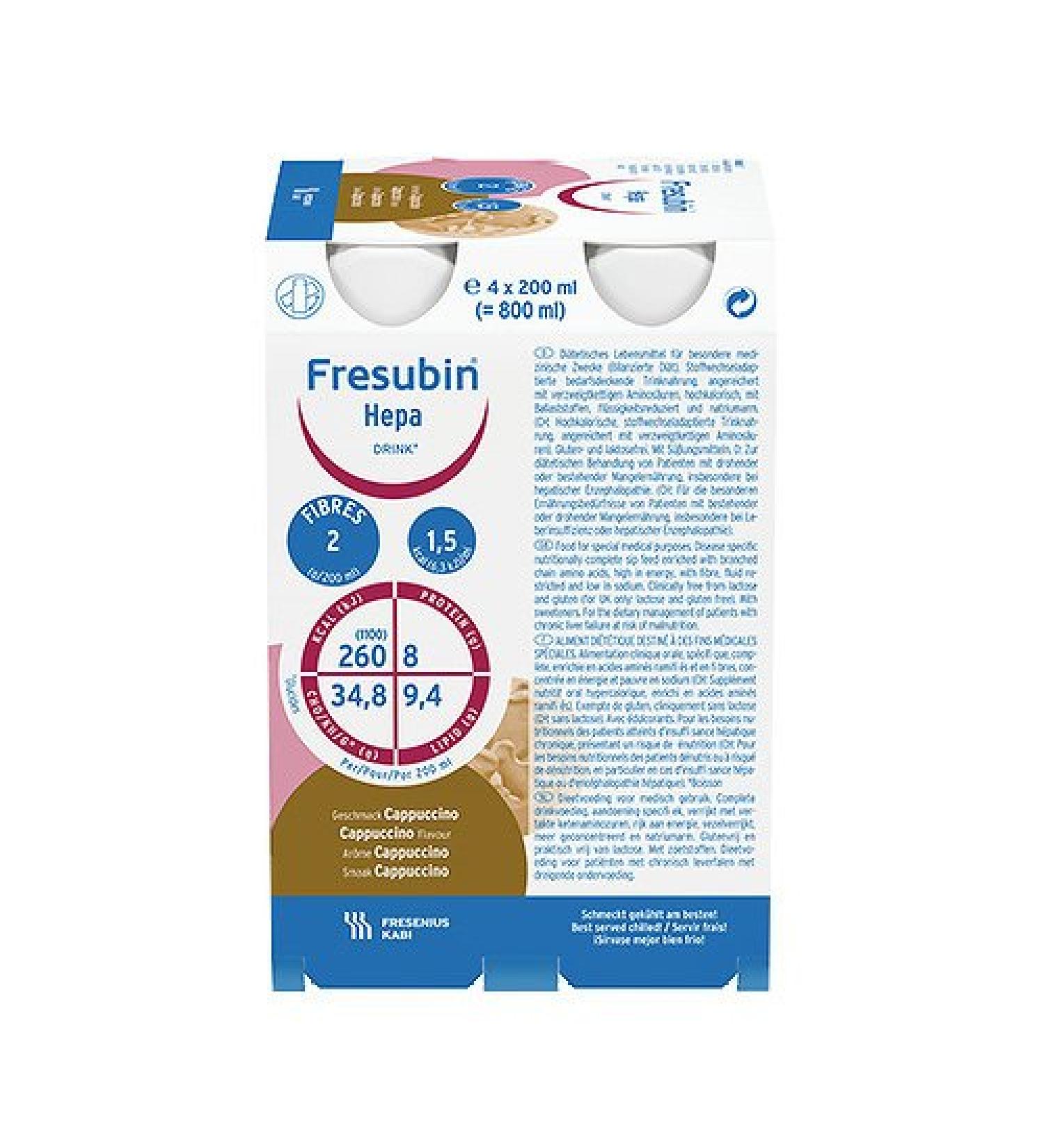 Fresenius Kabi Fresenius Kabi Fresubin Hepa Drink Cappuccino - Pack of 6 x 200 ml Bottles (1 x 5.5 kg)