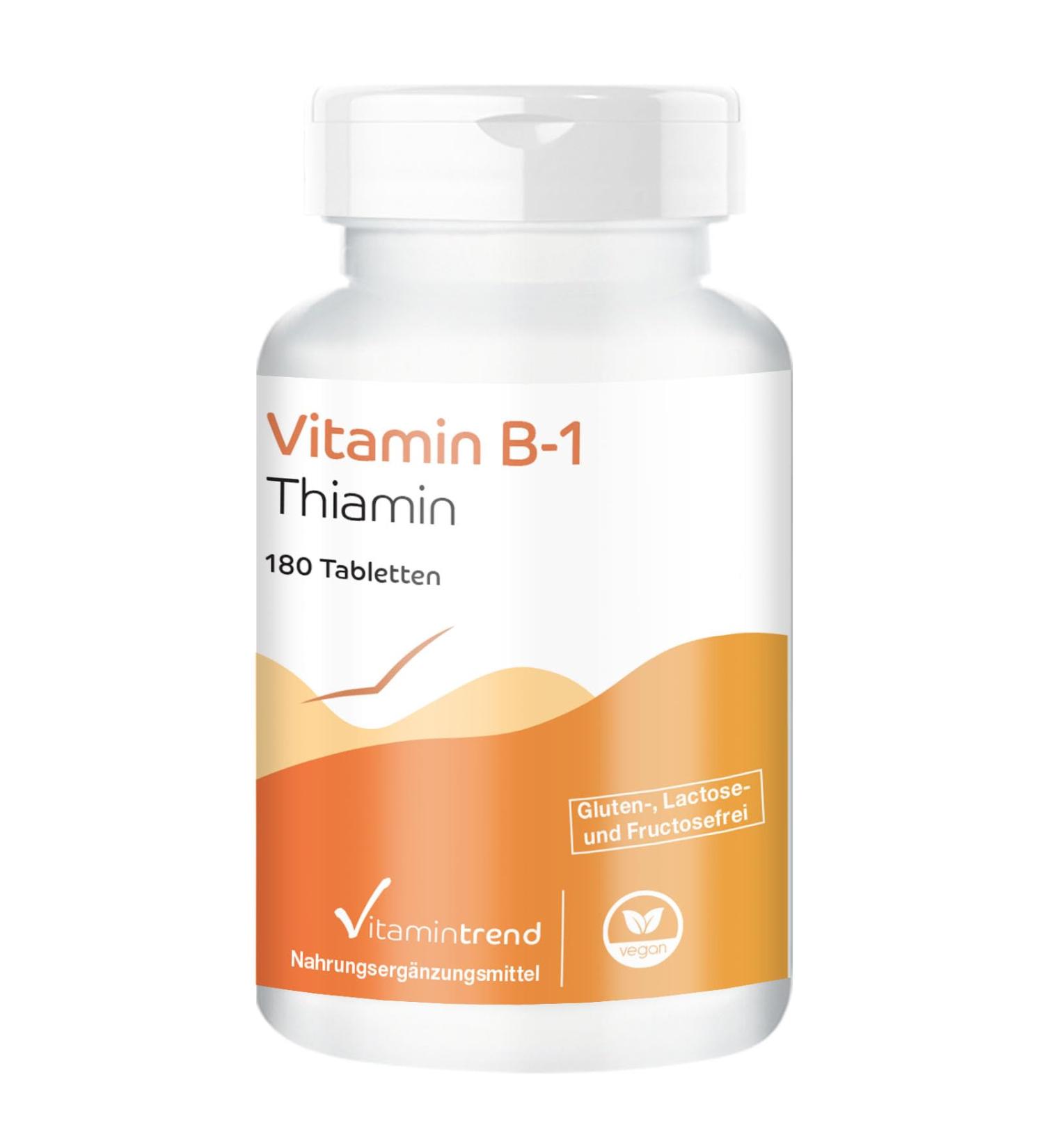 Vitamin B1 (Thiamine) 100mg 6-Month Supply | High Dosage 180 Vegan Tablets | Vitamintrend  - Buy Online on GoSupps.com