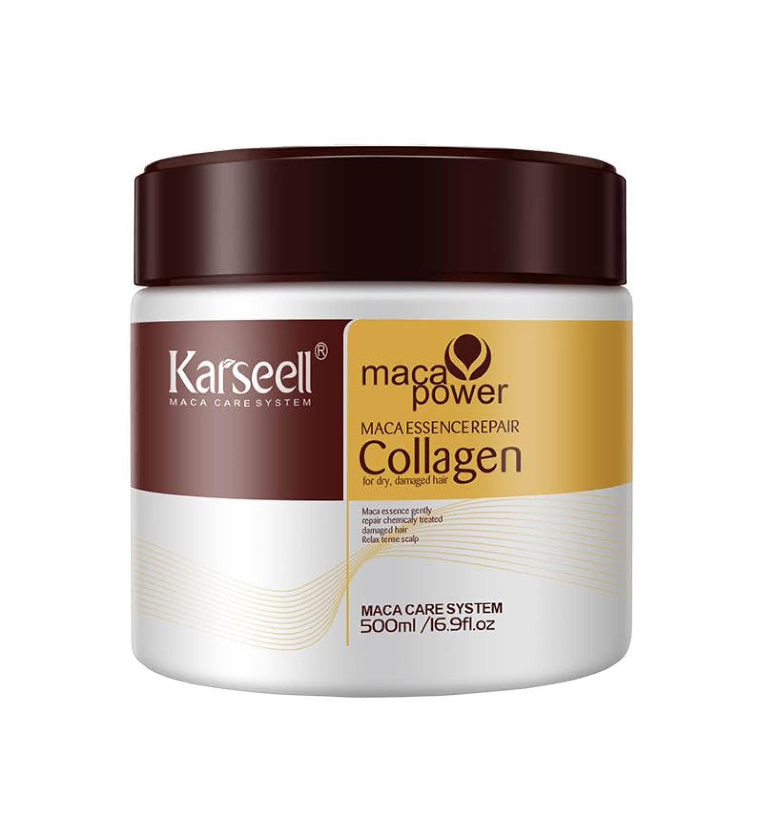 Maca Power Hair Collagen Treatment Natural Argan Oil Hair Mask Deep conditioning for Dry Damaged Hair All Hair Type 16.9 Oz 500ml - Buy Online on GoSupps.com