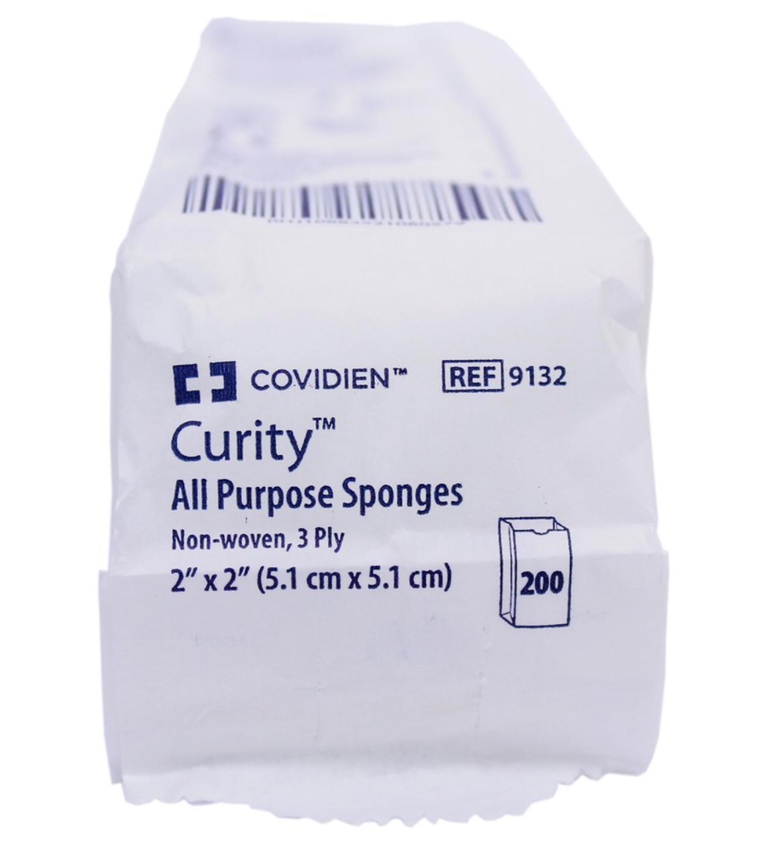 Covidien 9132 Curity All Purpose Sponges Non-Woven 3-Ply 2" x 2" Size (Pack of 200)
