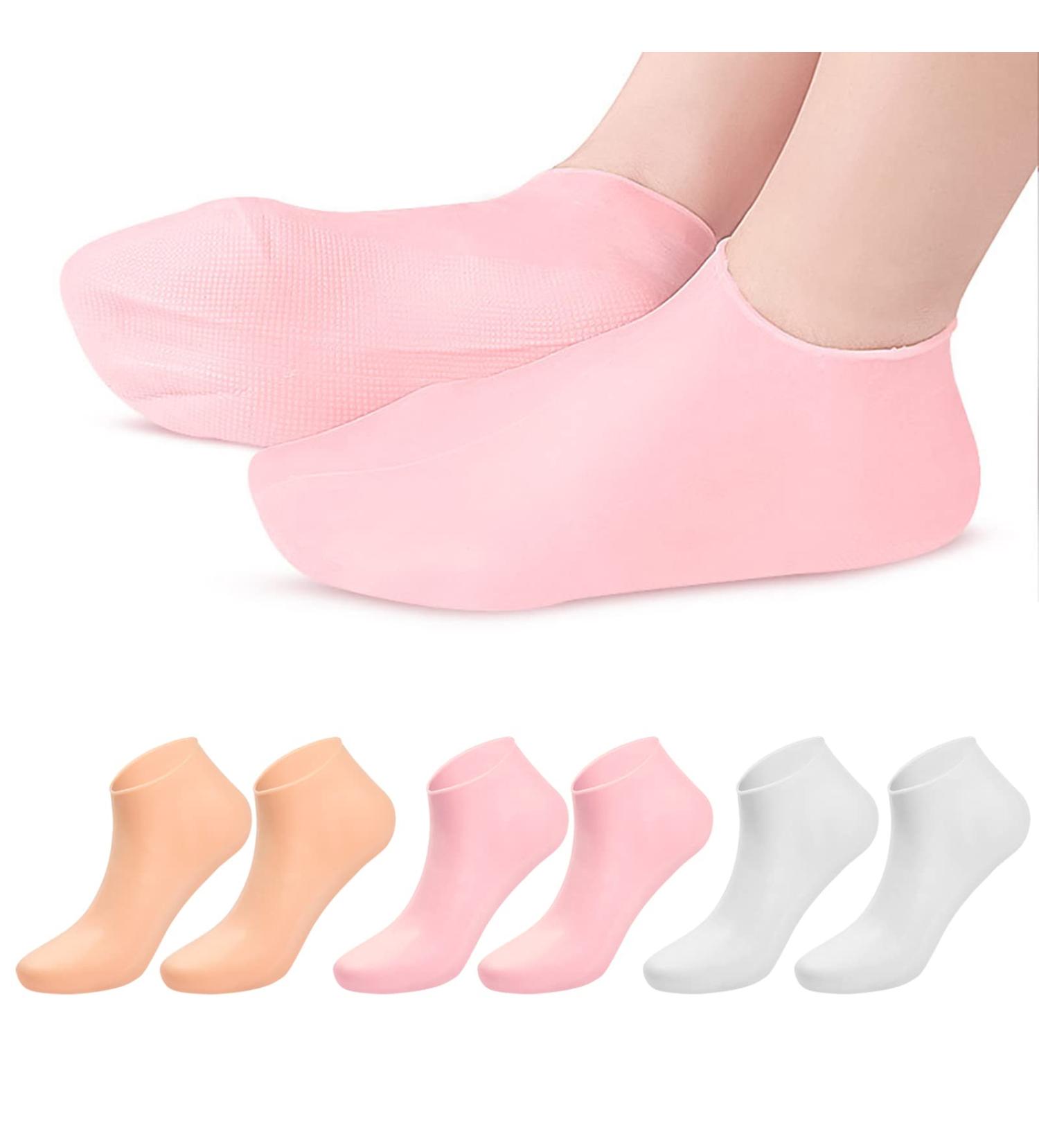 3 Pairs Moisturizing Exfoliating Socks Reusable SPA Anti-Cracks Protective Socks for Men and Women Nourishing Foot Skin Care Socks for Dry Cracking Hard Rough Skin (Multicolor) - Buy Online on GoSupps.com