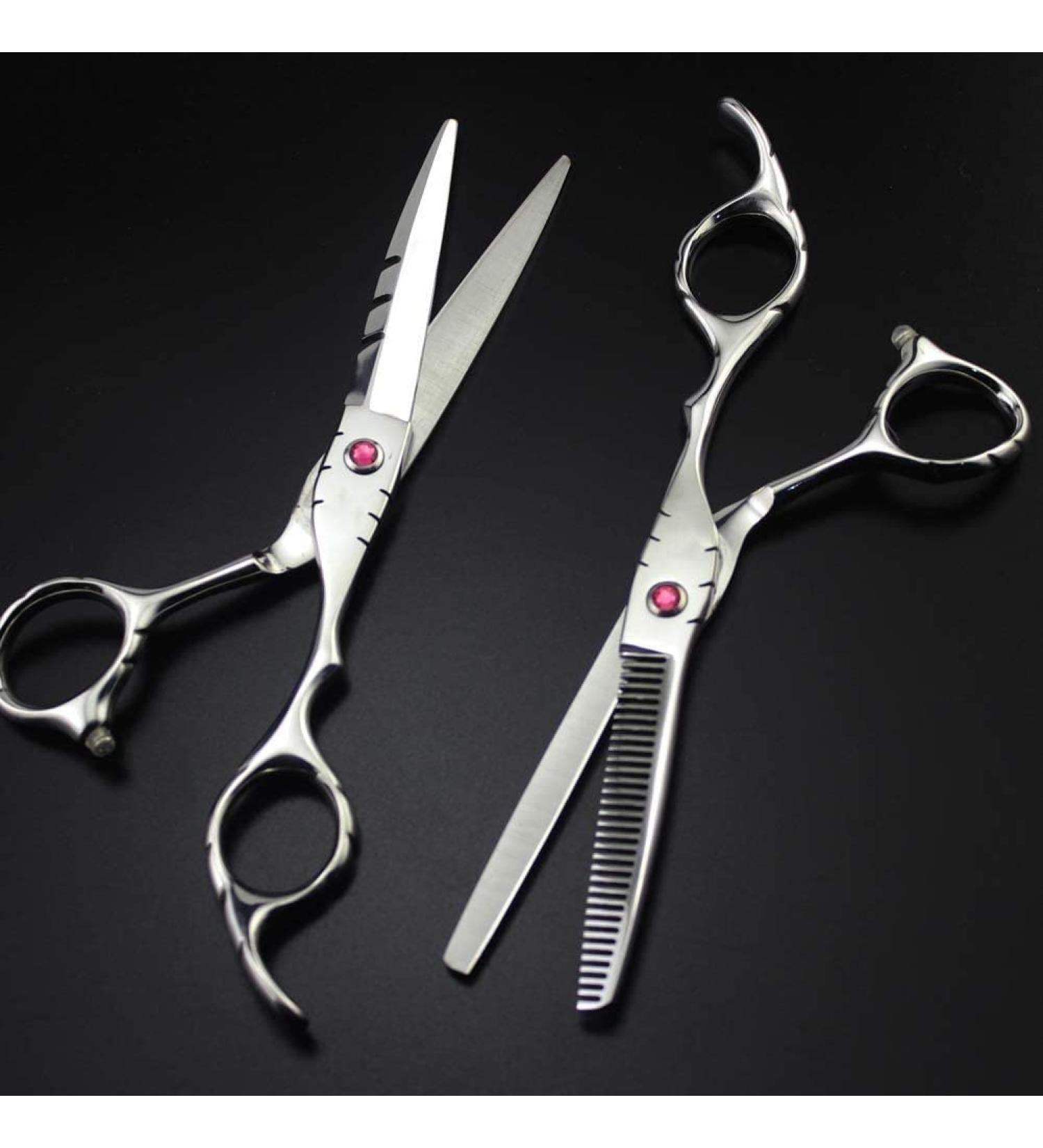 Hairdressing Scissors with Sharp Barbers Scissors Professional Hairdresser Scissor Set Light Thinning Scissors for Hair Cutting Salon flatcut5.5inch A flatcut5.5inch - Buy Online on GoSupps.com