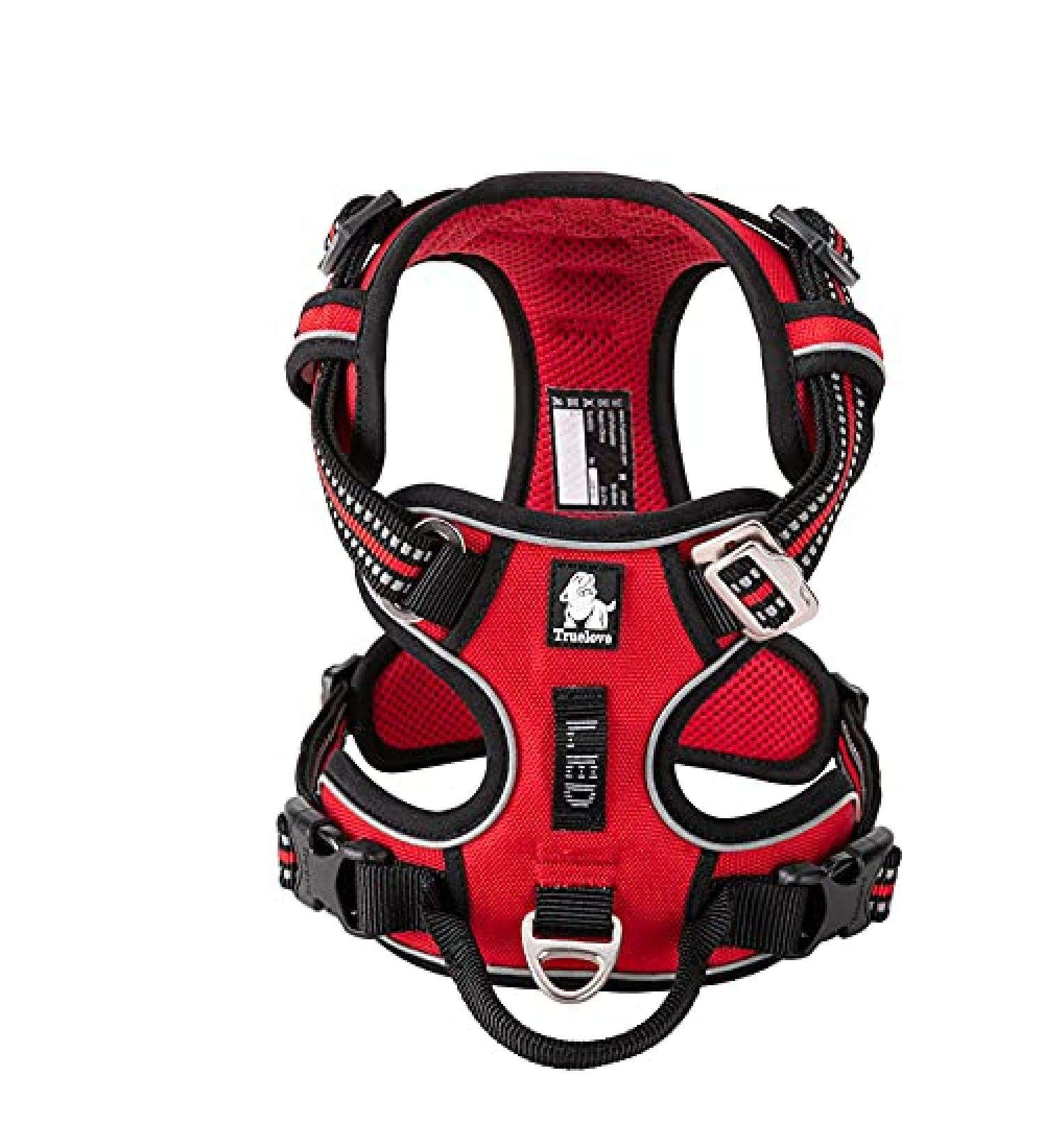 Truelove No Pull Dog Harness | Reflective & Adjustable Soft Padded Pet Vest | TLH56512 L Red - Perfect for Comfortable Control - Buy Online on GoSupps.com