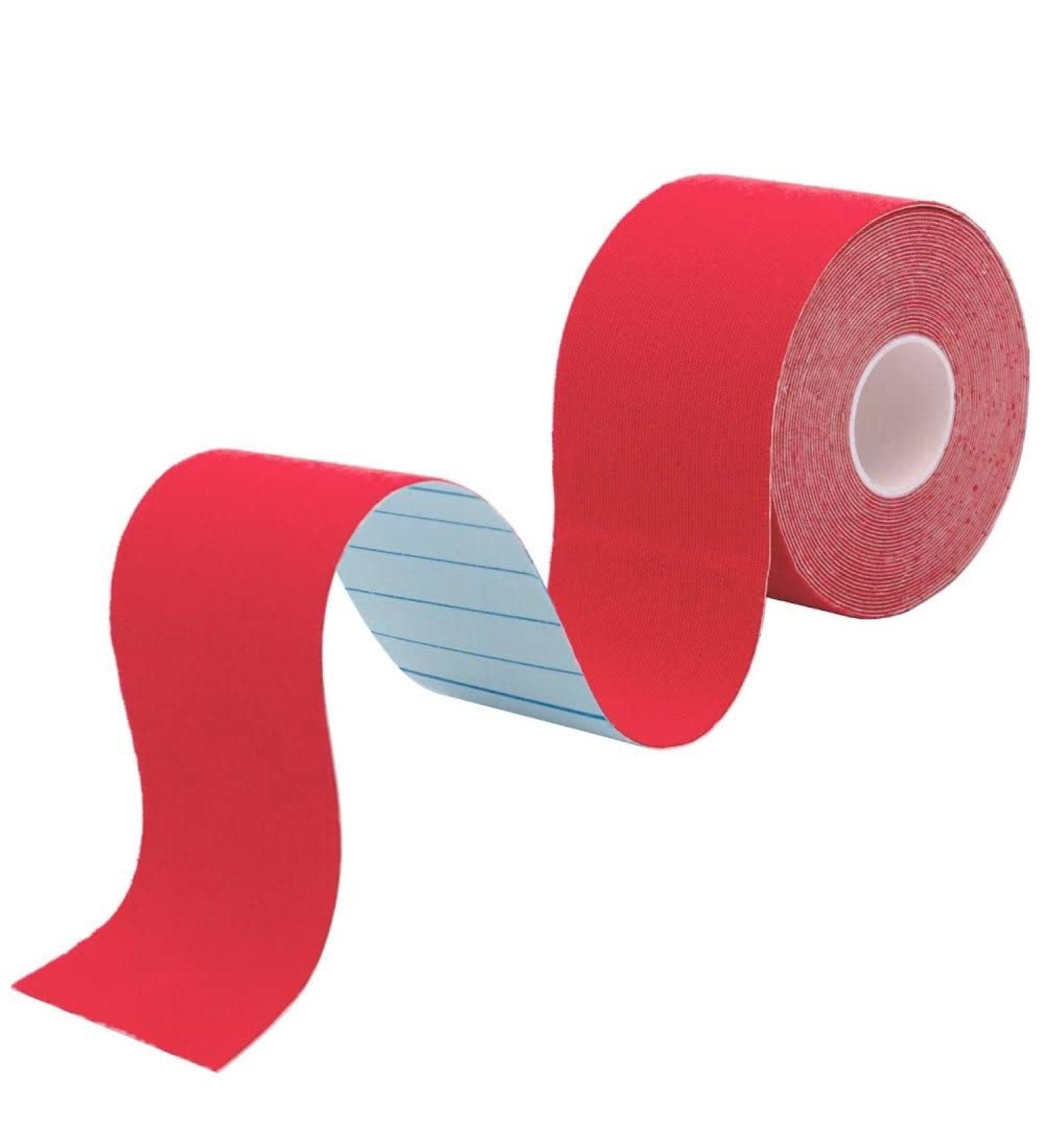 Red Kinesiology Tapes Waterproof - Latex Free Muscle & Physio Tape 5M Roll Strong Grip Medicated Glue Sports Tape Strapping for Ankle Knee & Shoulder-Includes E-Manual with Instructions - Buy Online on GoSupps.com