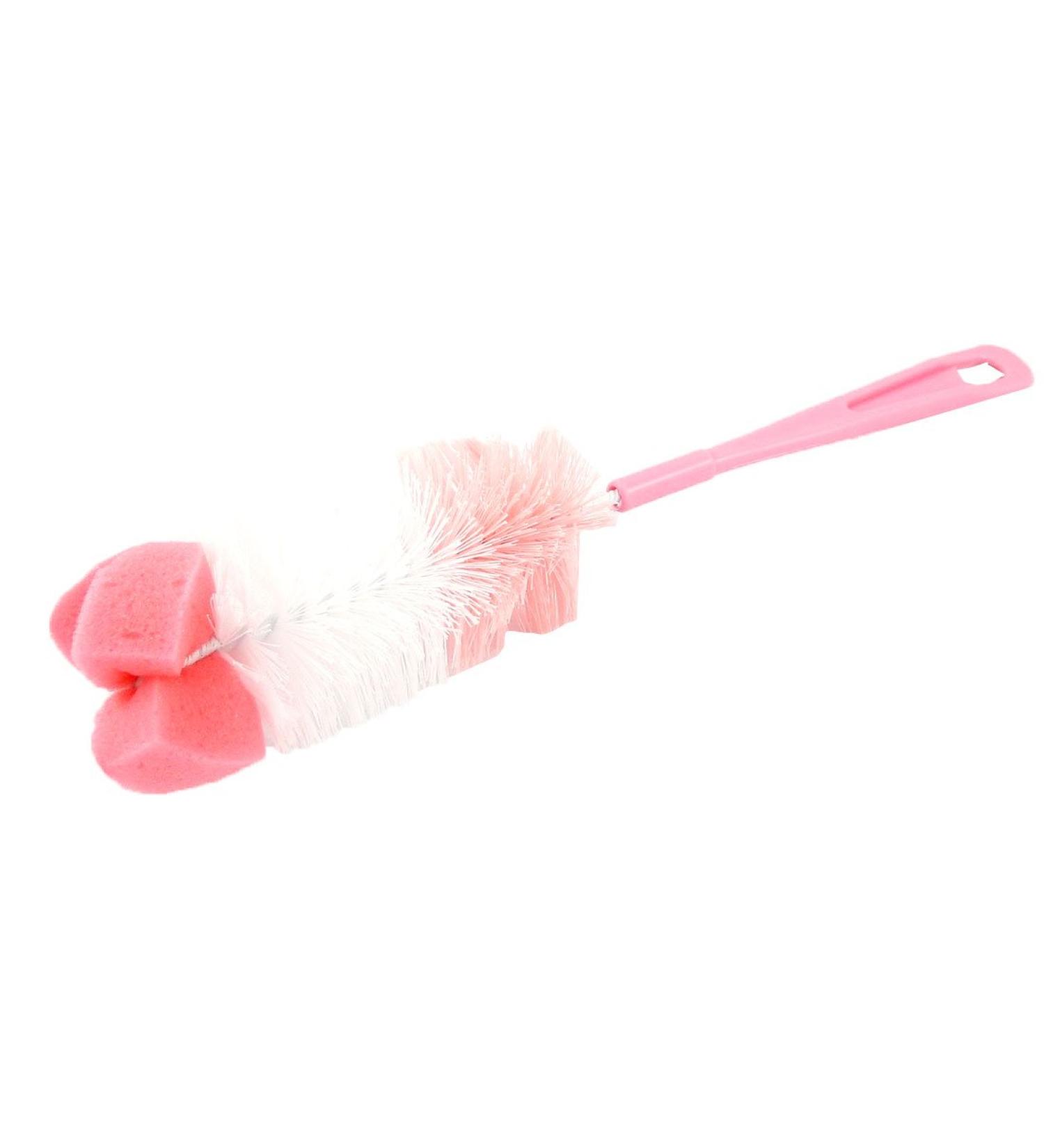 Plastic Grip Cup Cleaning Brush Cleaner Pink White Brush