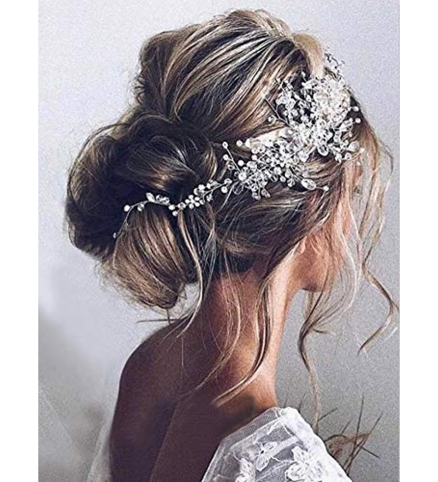 Edary Bridal Wedding Hair Vine | Rhinestone Headband & Pearl Hair Accessories for Women & Girls - Buy Online on GoSupps.com
